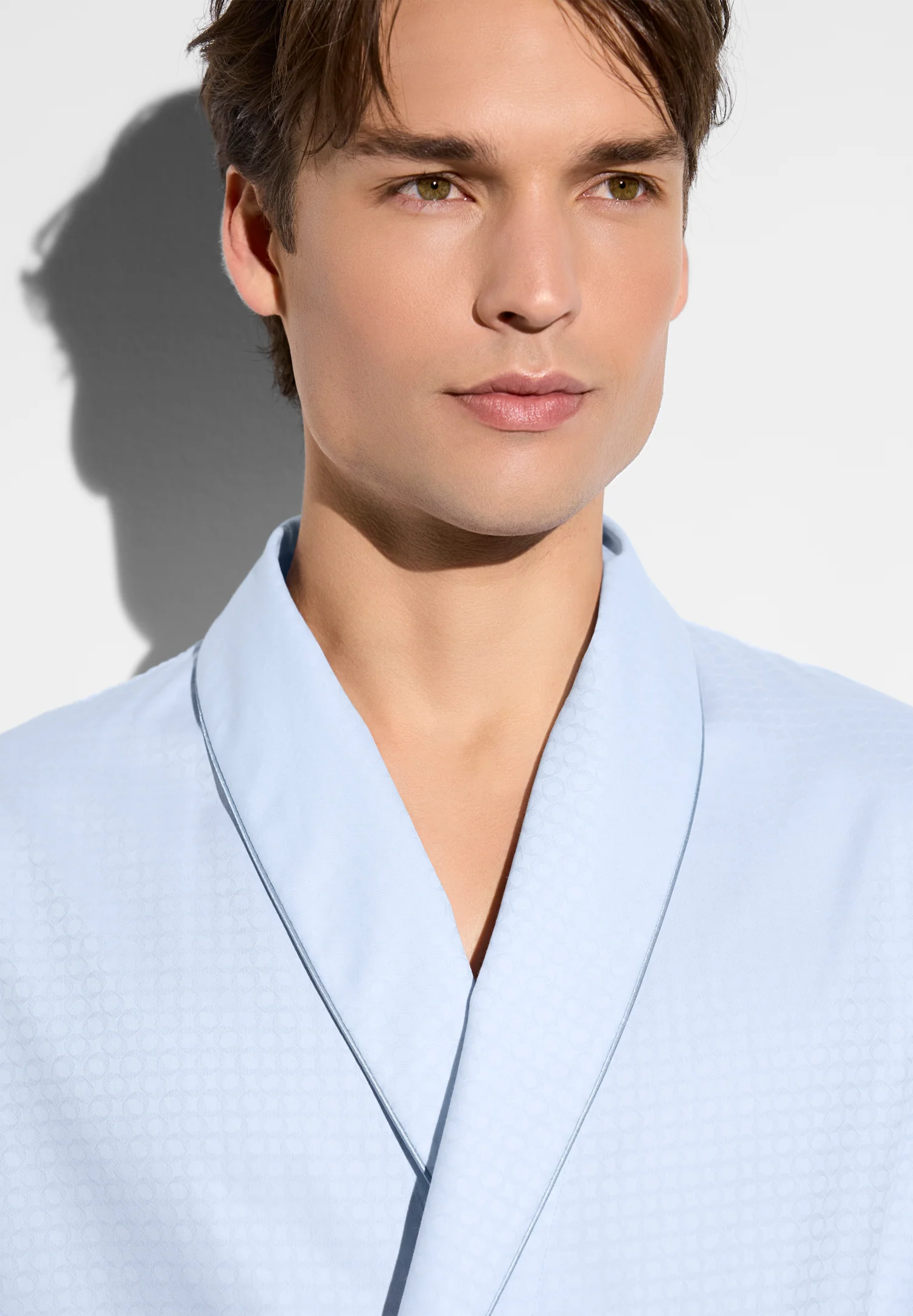 Luxury Jacquard | Morgenmantel lang - sphere blue - Image 4