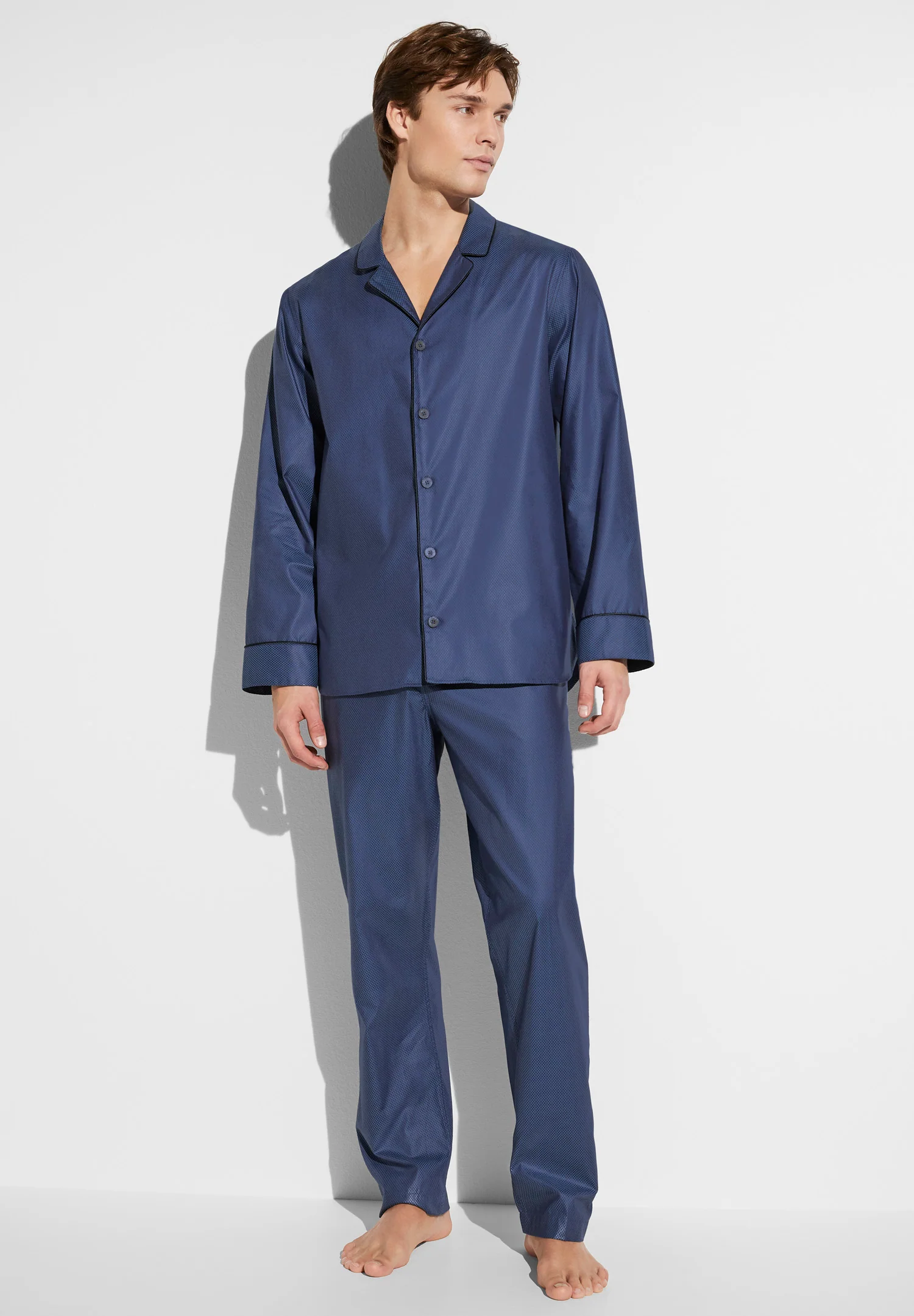 Luxury Jacquard | Pyjama lang - dark blue