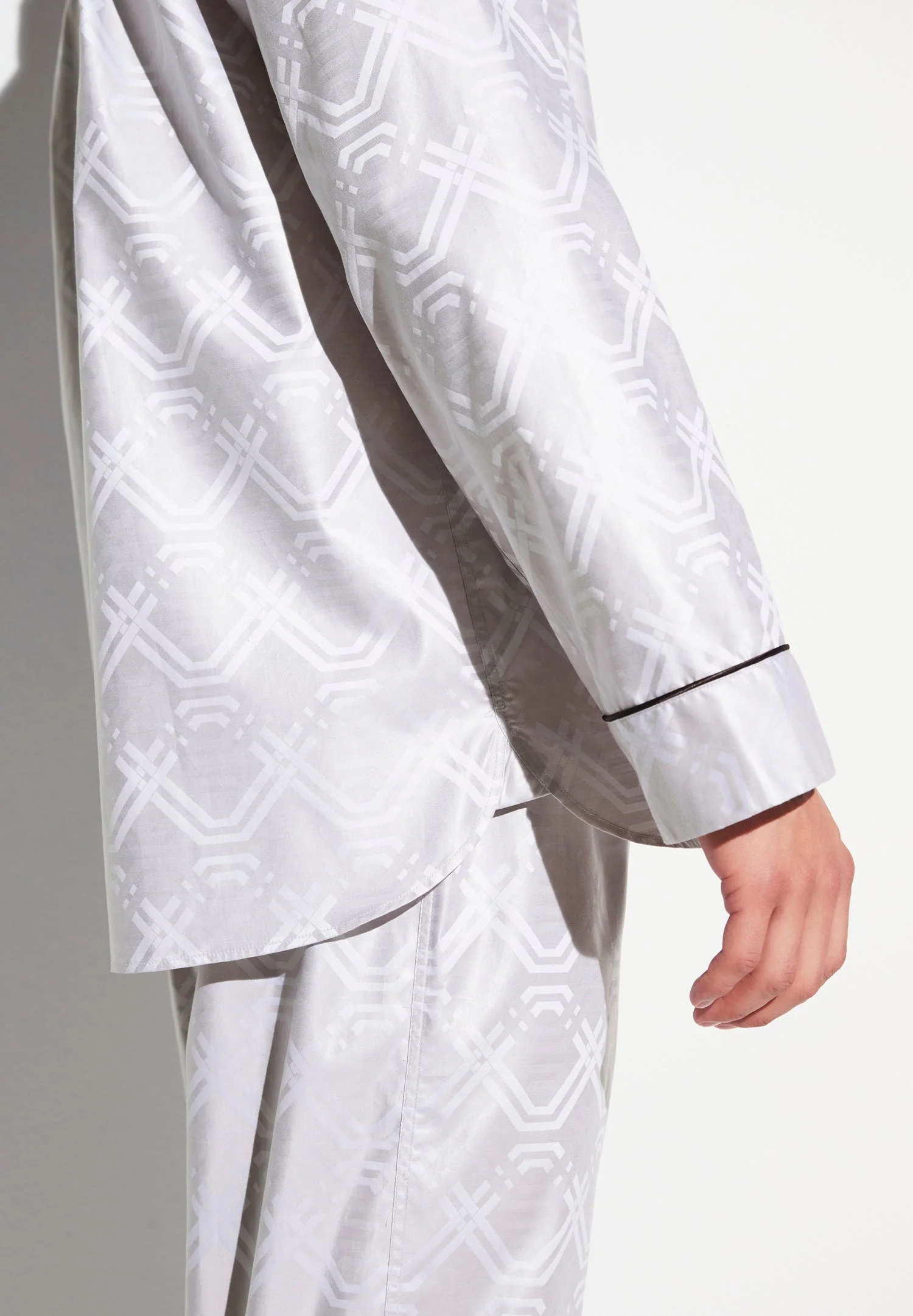 Luxury Jacquard | Pyjama lang - geo taupe - Image 4