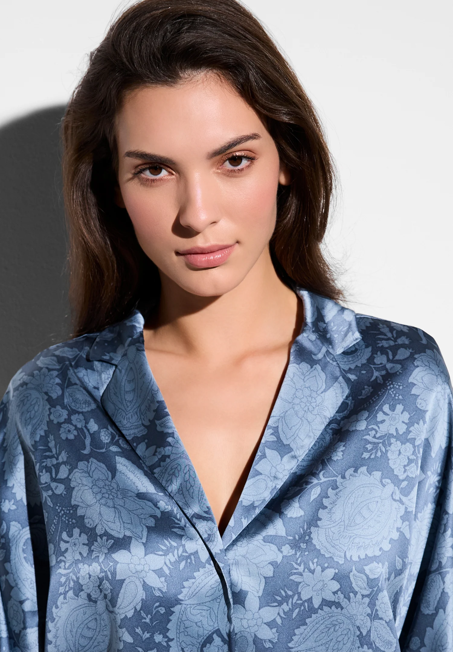 Luxury Silk | Pyjama lang - paisley blue - Image 3