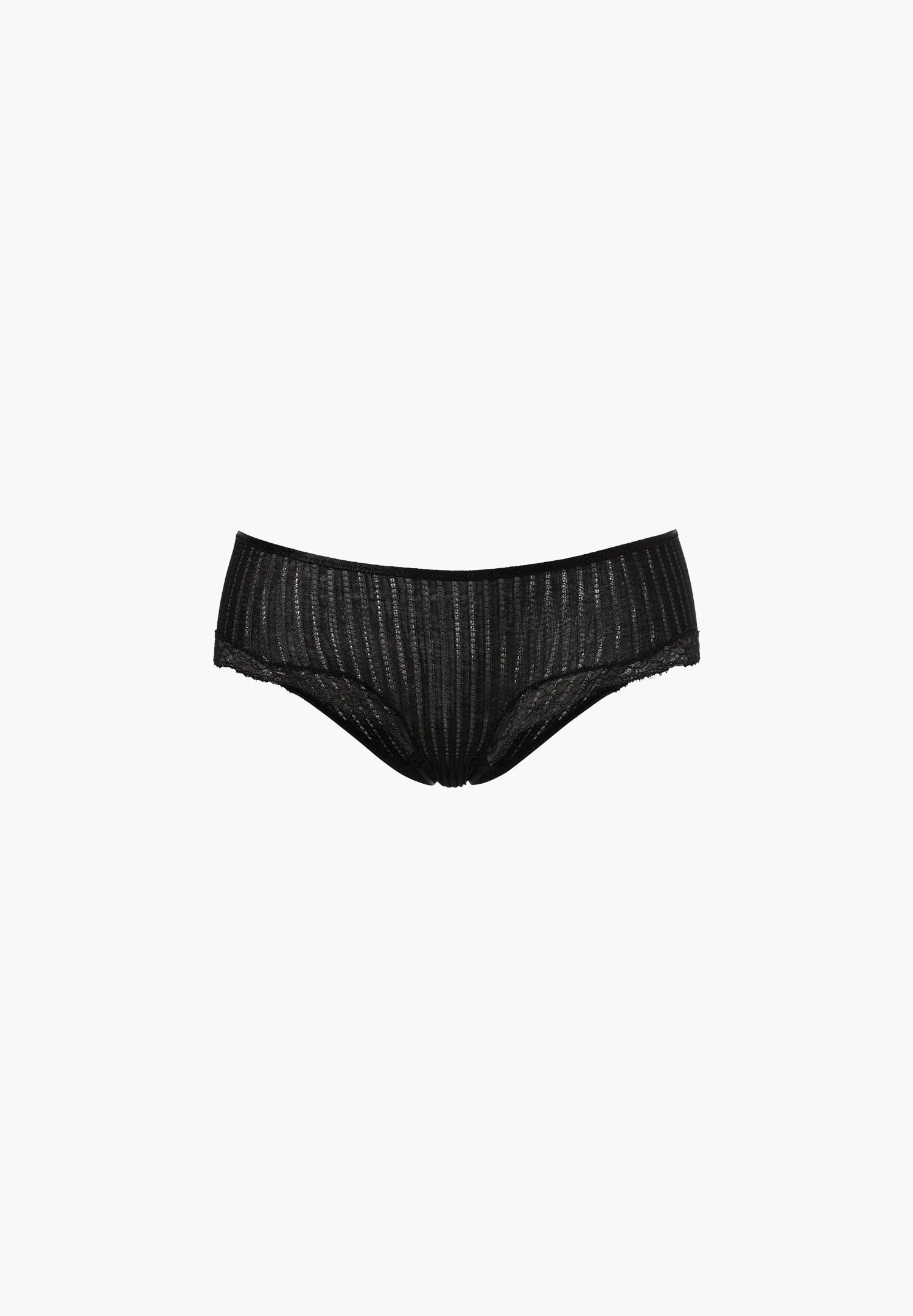 Maude Privé | Hipster aus Ajouré-Rippe mit Spitze aus Calais, hoher Beinausschnitt - schwarz - Image 2
