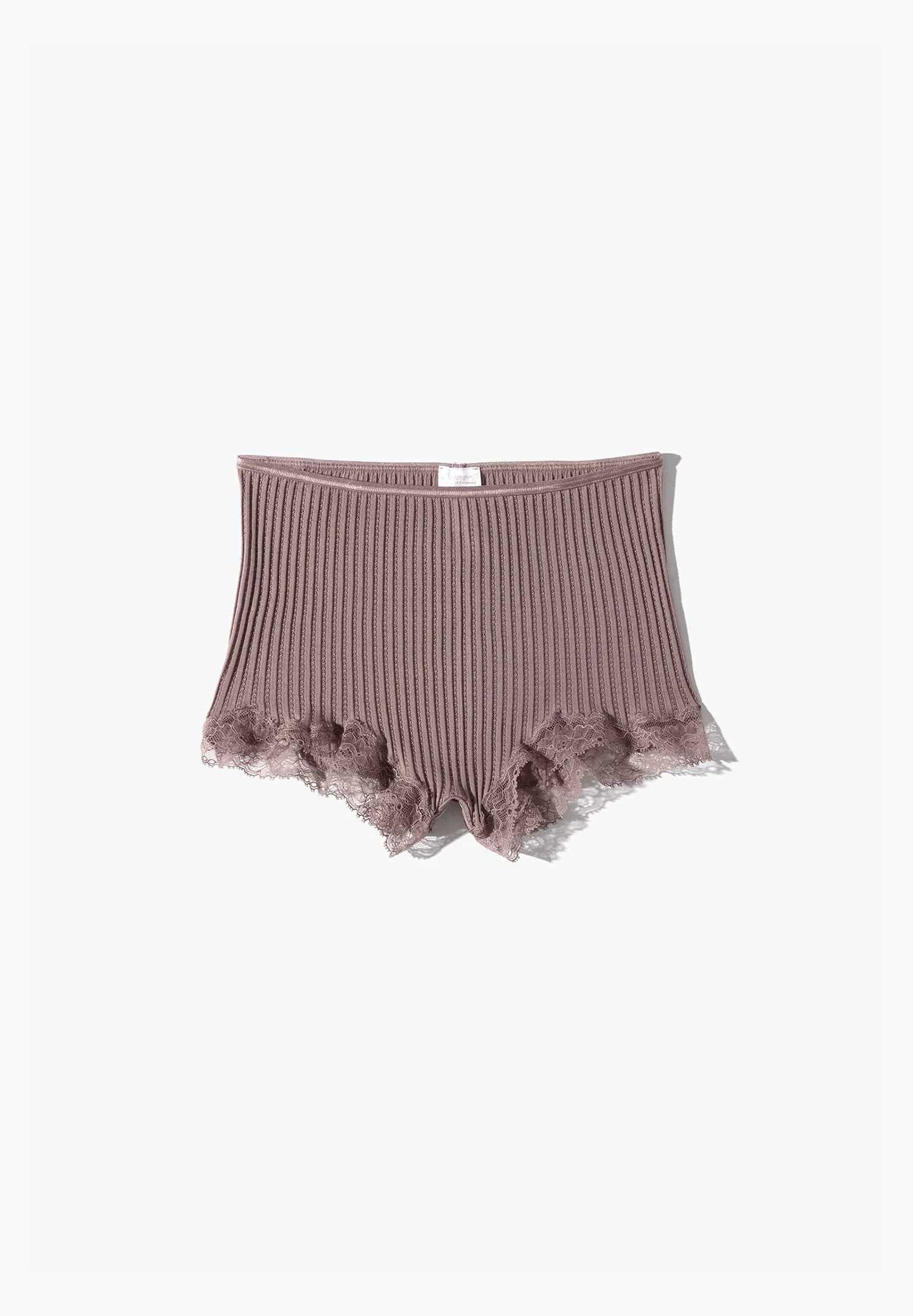 Maude Privé | Hipster aus Ajouré-Rippe mit Spitze aus Calais, tiefer Beinausschnitt - mauve - Image 6