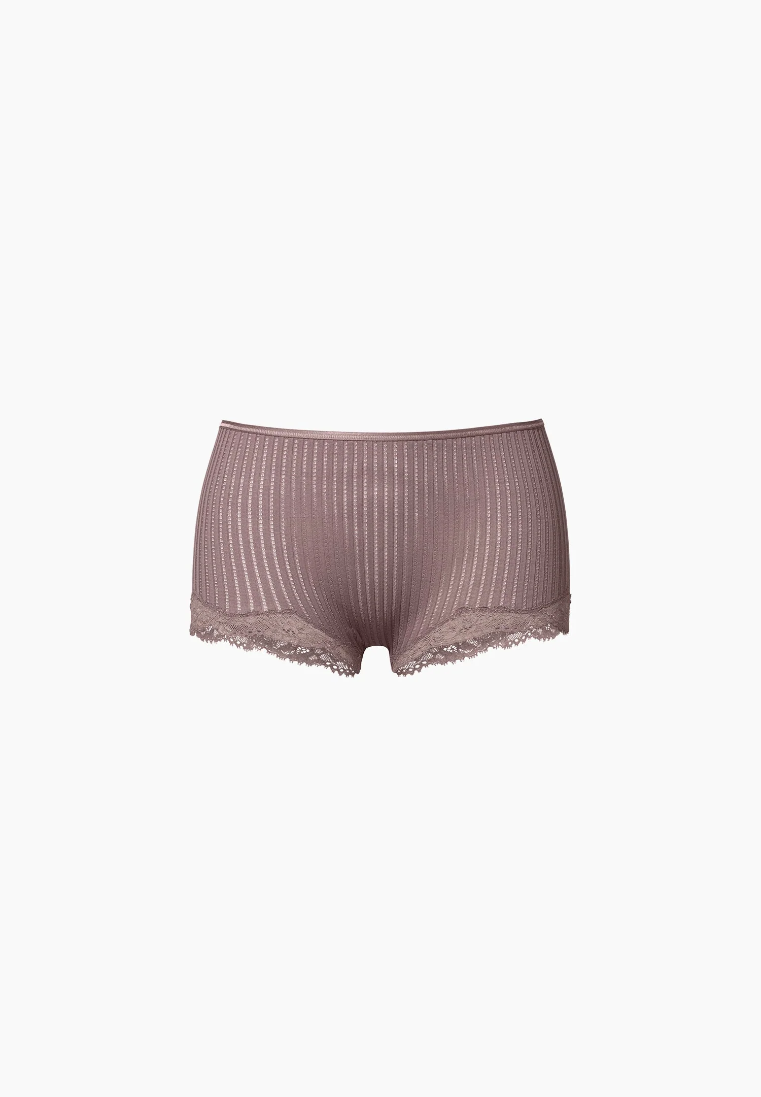 Maude Privé | Hipster aus Ajouré-Rippe mit Spitze aus Calais, tiefer Beinausschnitt - mauve - Image 7