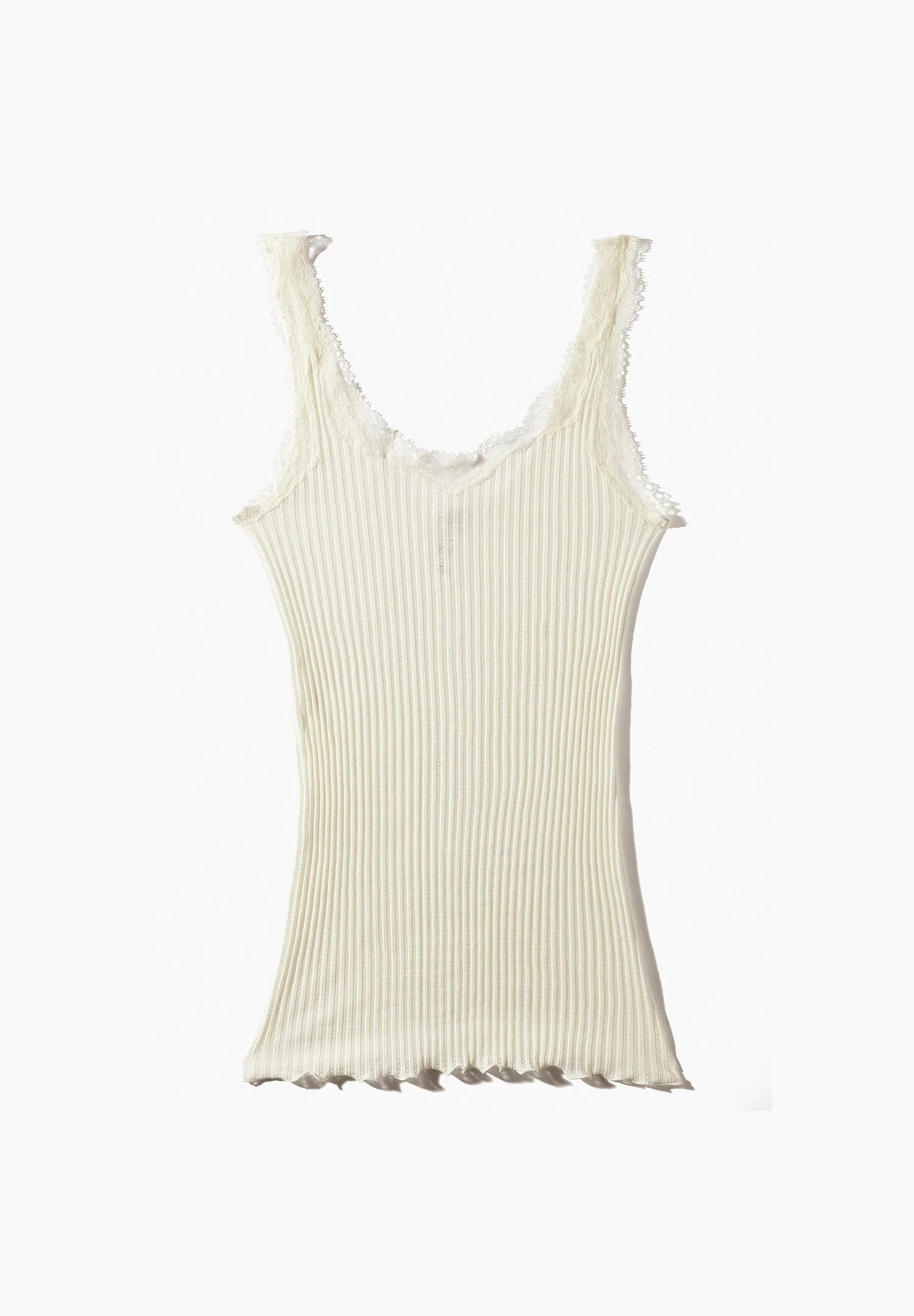 Maude Privé | Top aus Ajouré-Rippe mit Spitze aus Calais - écru - Image 7