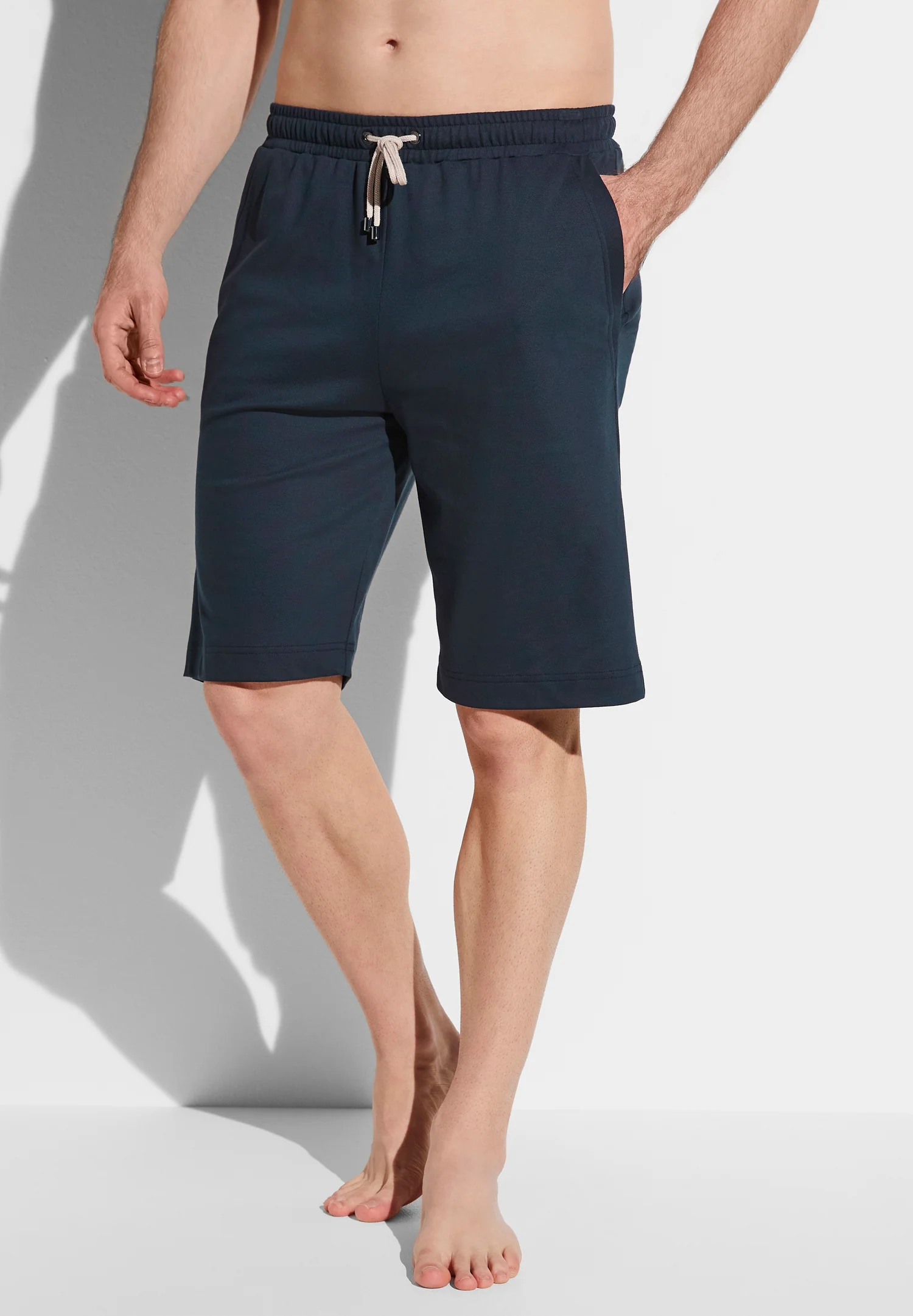 Piqué Lounge | Hose kurz - twilight blue