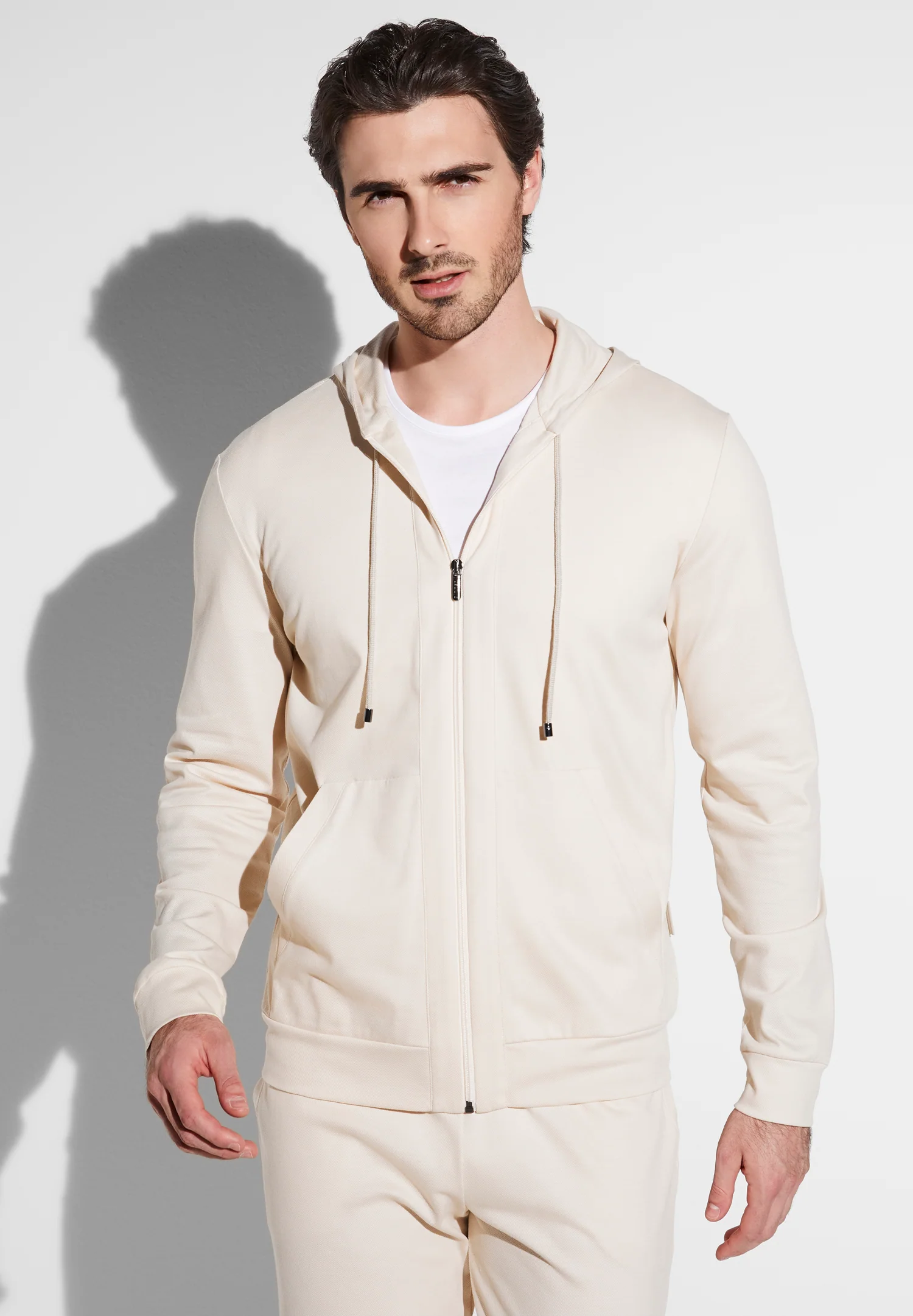 Piqué Lounge | Jacke - sand