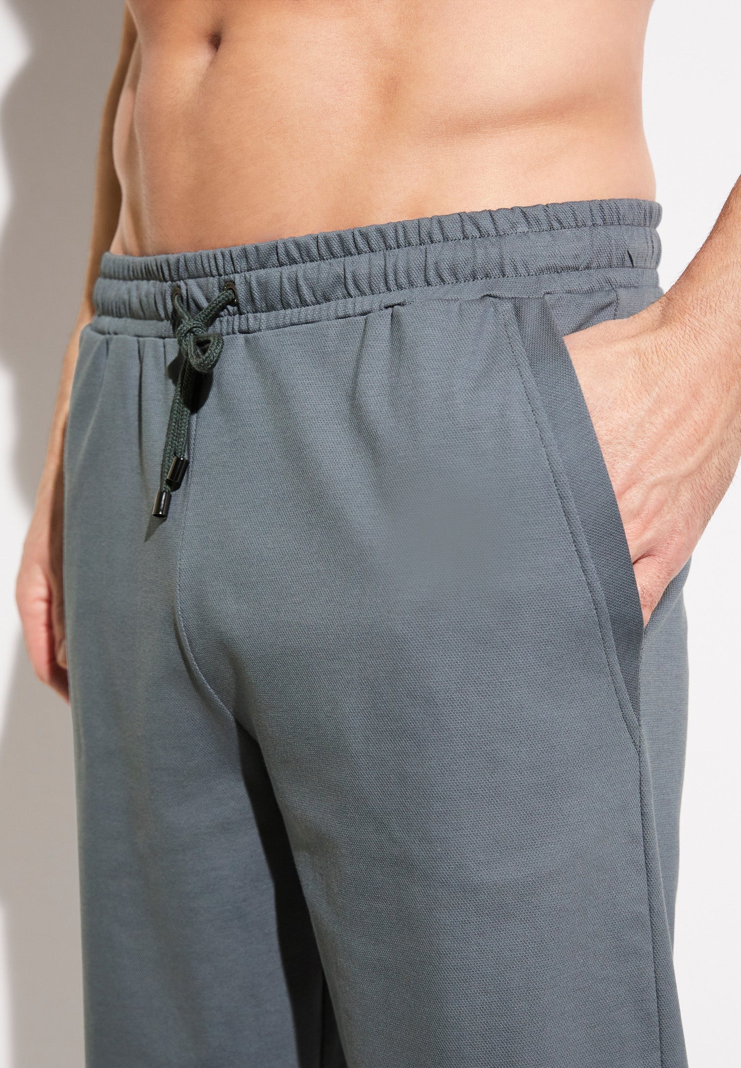 Piqué Lounge | Hose kurz - steel blue - Image 3