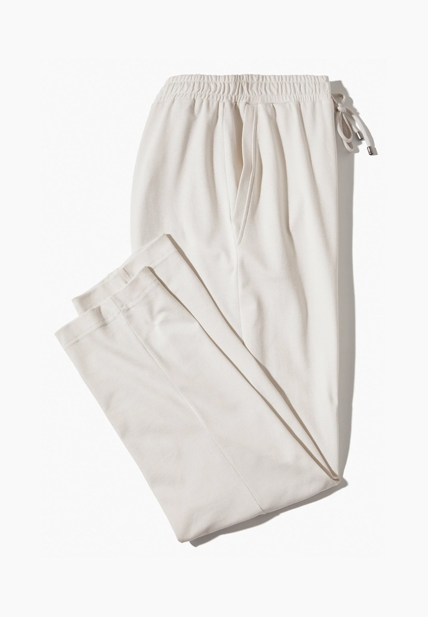 Piqué Lounge | Hose lang - chalk white - Image 4