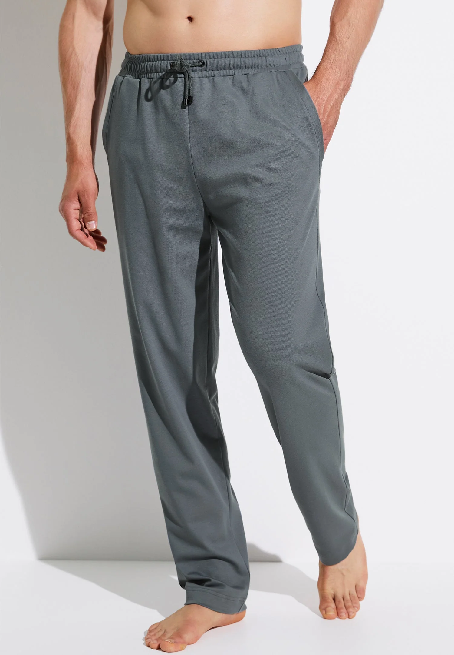 Piqué Lounge | Hose lang - steel blue