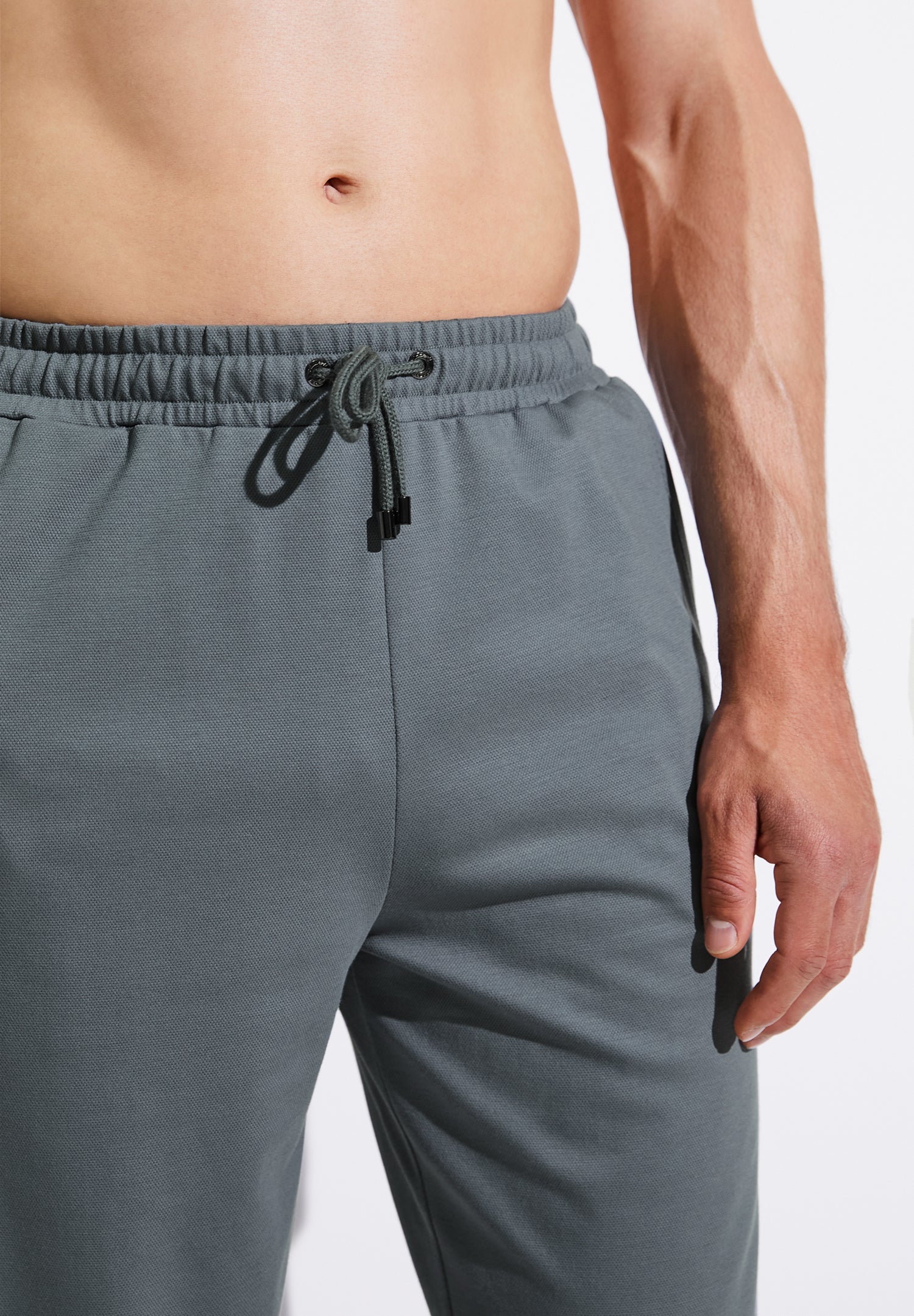 Piqué Lounge | Hose lang - steel blue - Image 3