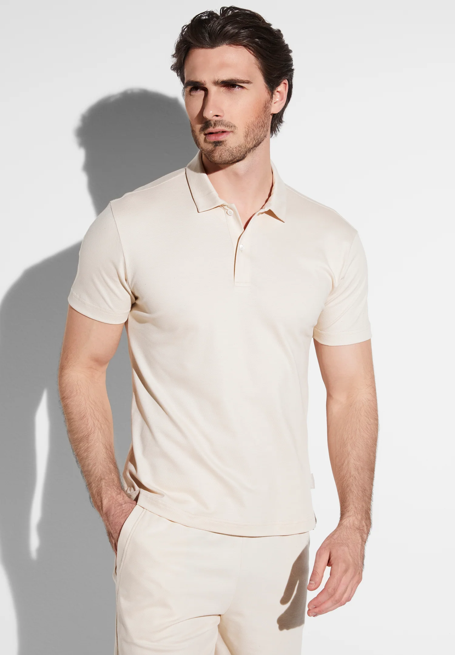 Piqué Lounge | Poloshirt kurzarm - sand