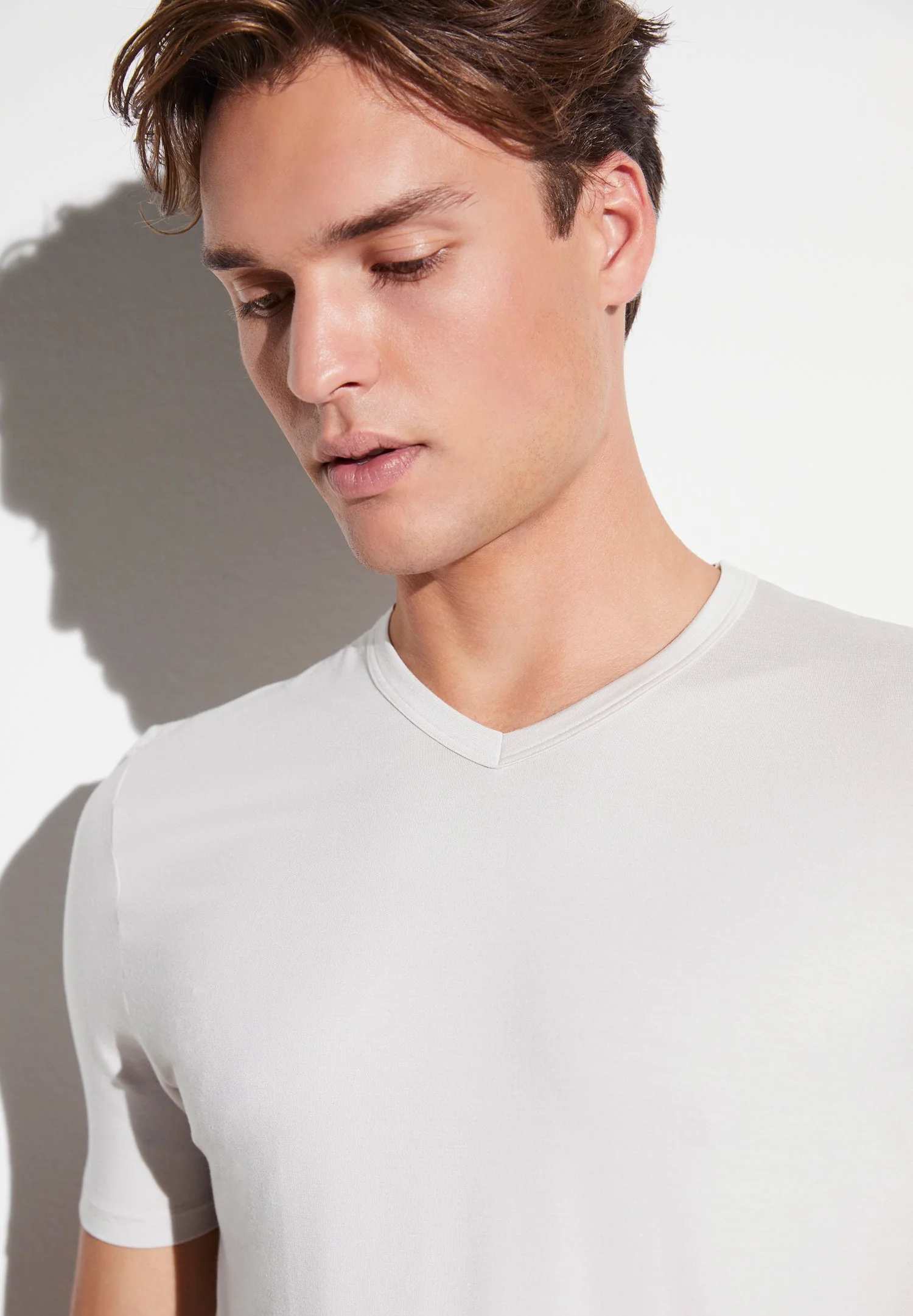 Pureness | T-Shirt kurzarm V-Ausschnitt - almond latte - Image 3