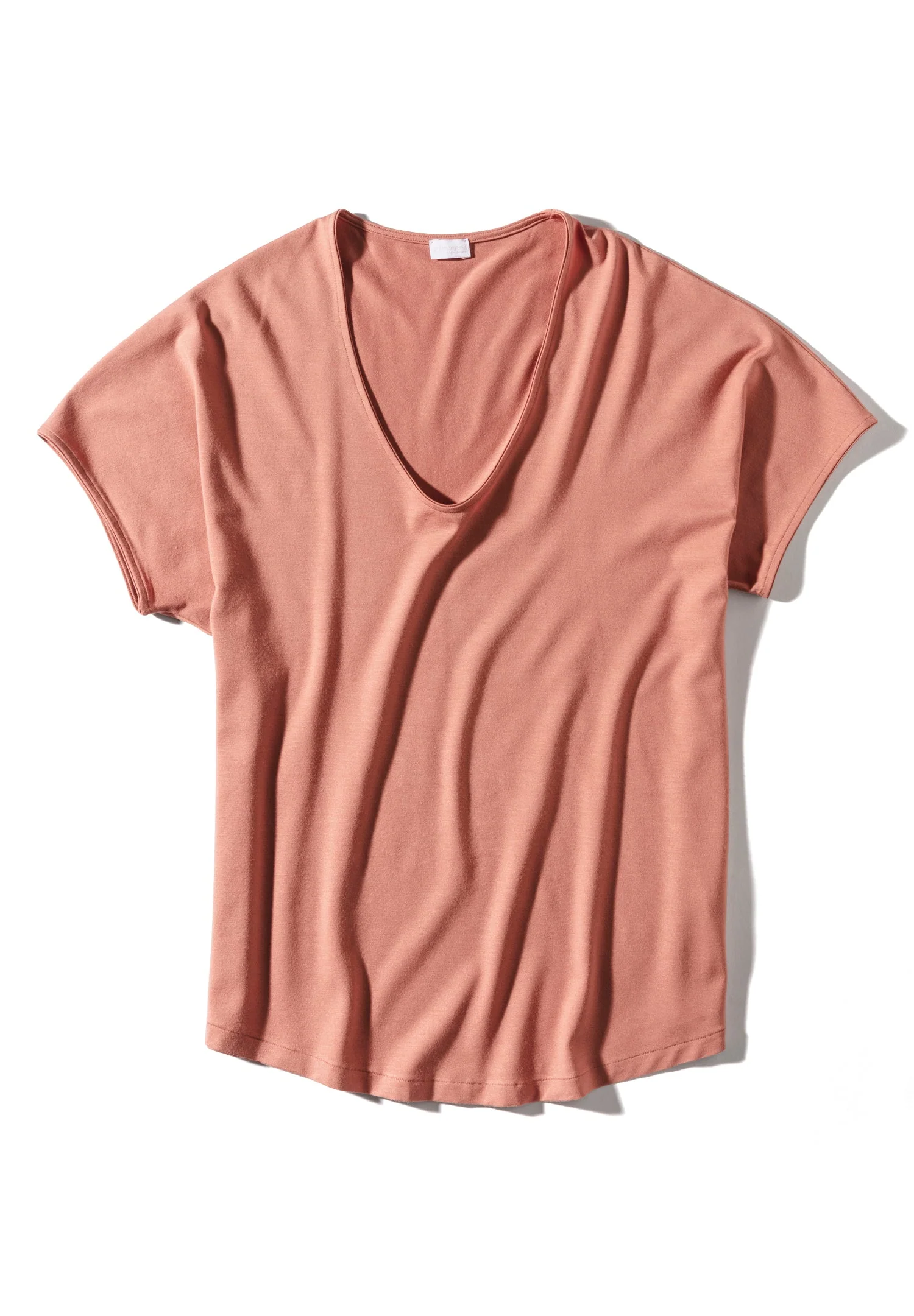 Pureness | T-Shirt kurzarm V-Ausschnitt - coral rouge - Image 3