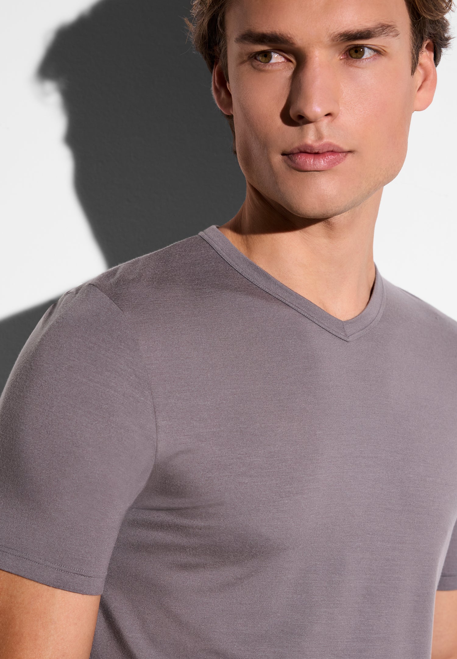 Pureness | T-Shirt kurzarm V-Ausschnitt - grey smoke - Image 4