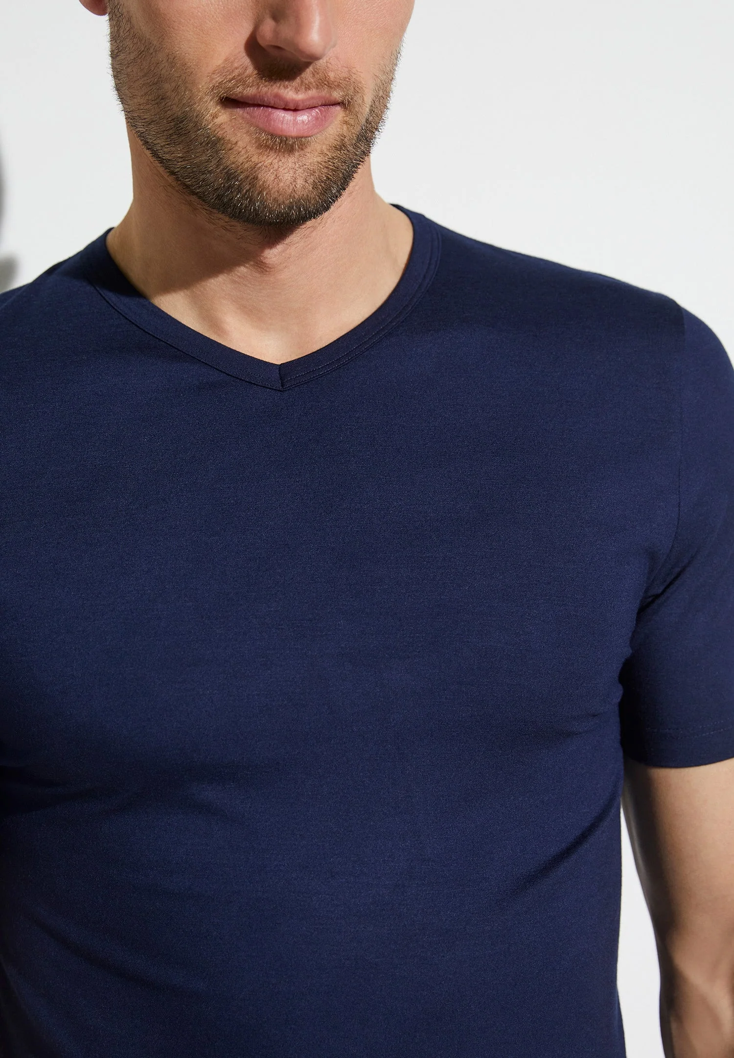 Pureness | T-Shirt kurzarm V-Ausschnitt - navy - Image 3
