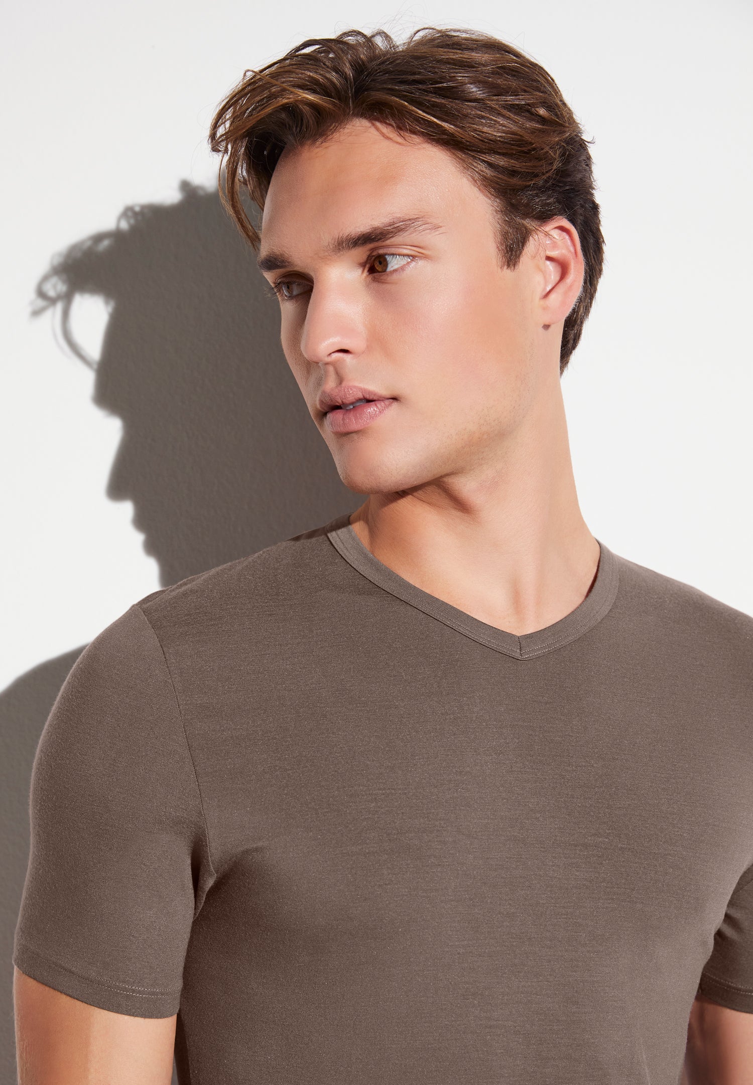 Pureness | T-Shirt kurzarm V-Ausschnitt - walnut - Image 3