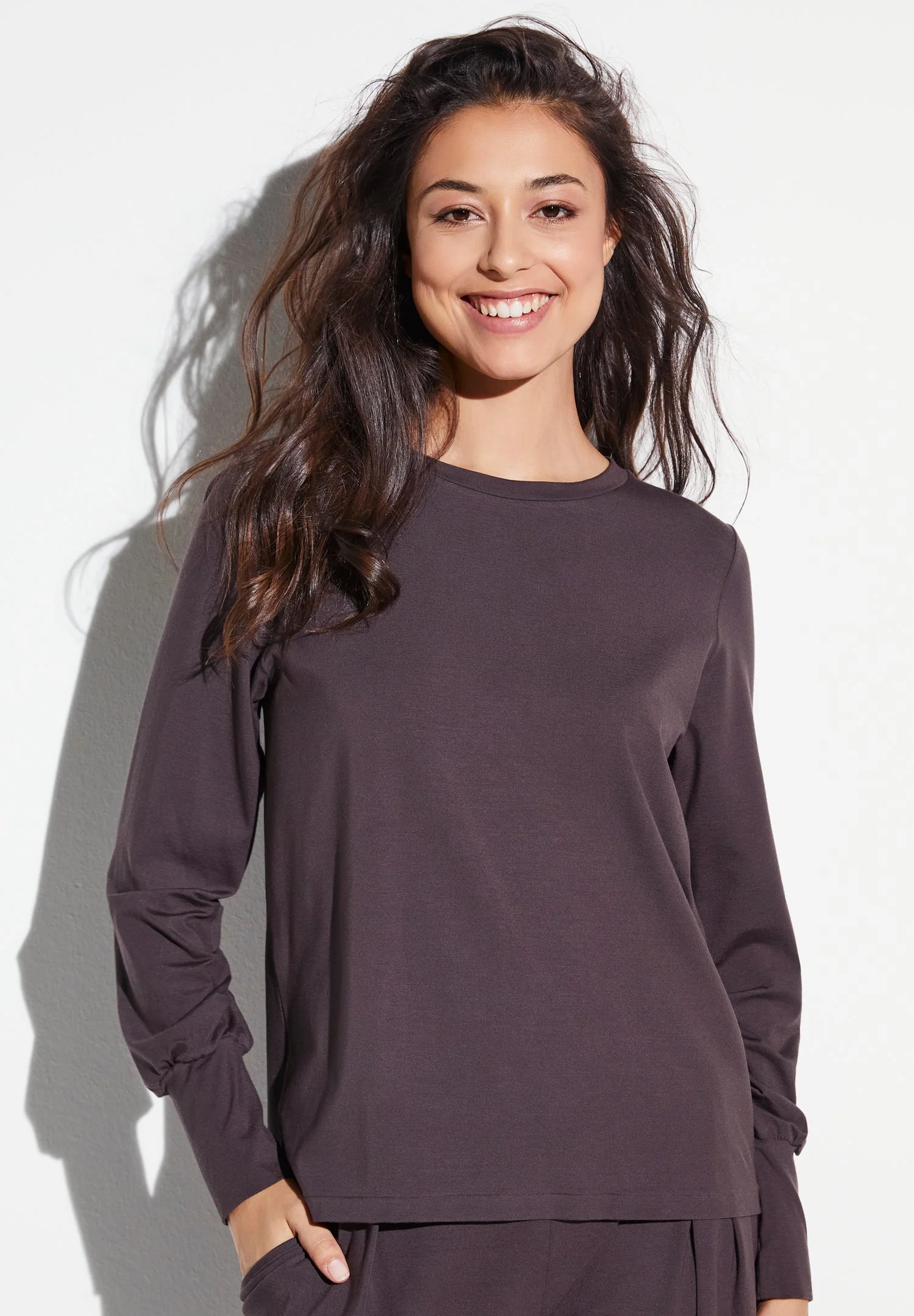 Pureness | T-Shirt langarm - chocolate