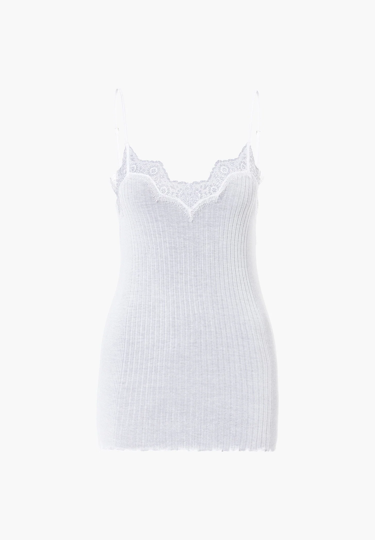 Richelieu | Spaghetti Top, ikonische Rippe mit Wimpernspitze - weiss - Image 2