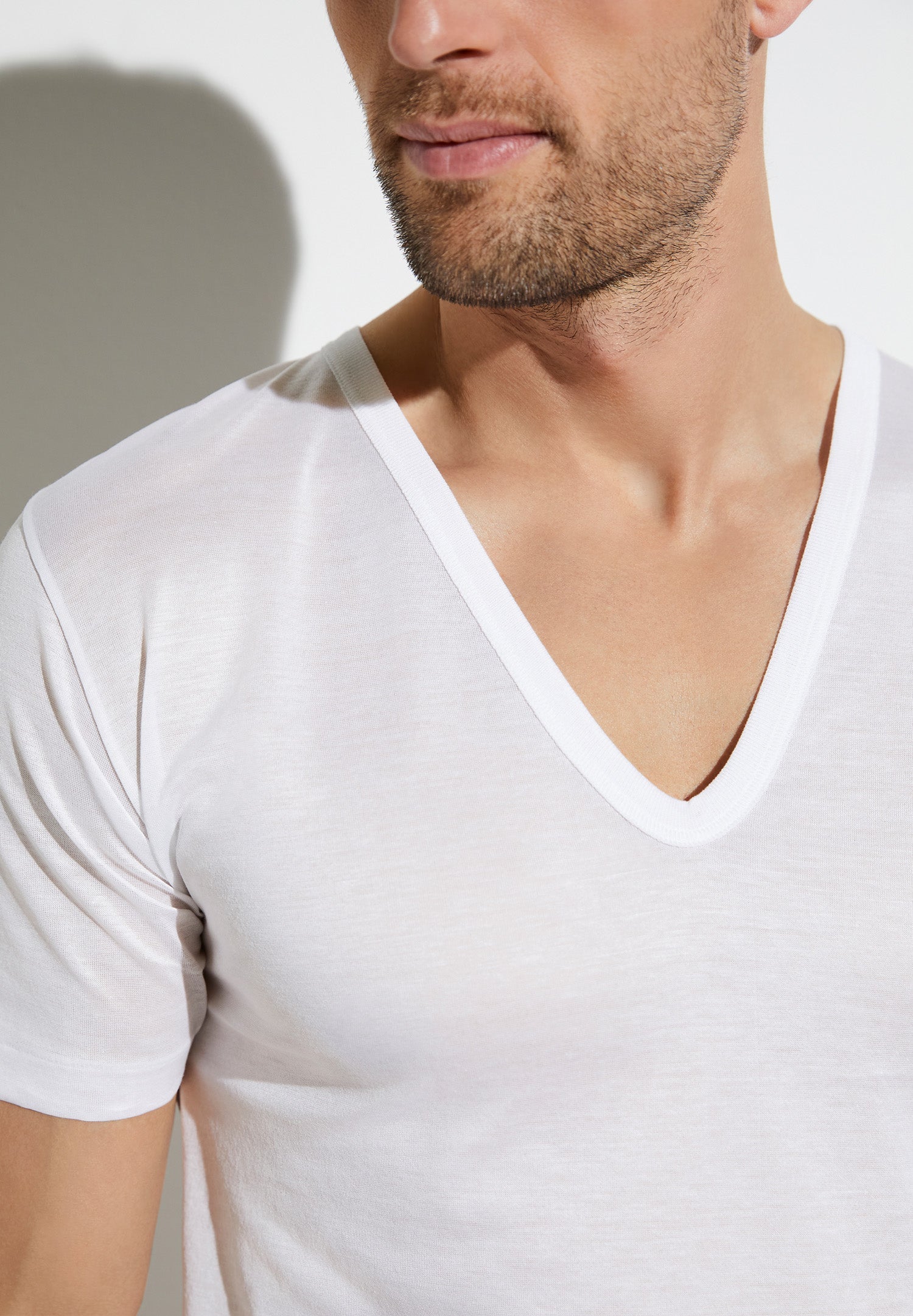 Royal Classic | T-Shirt kurzarm tiefer V-Ausschnitt, superfein - weiss - Image 3