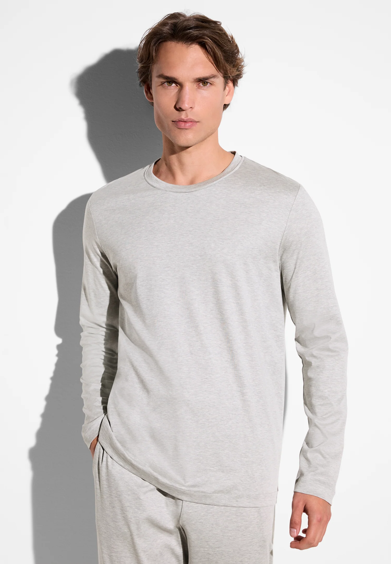 Sea Island Limited | T-Shirt langarm - grey mélange