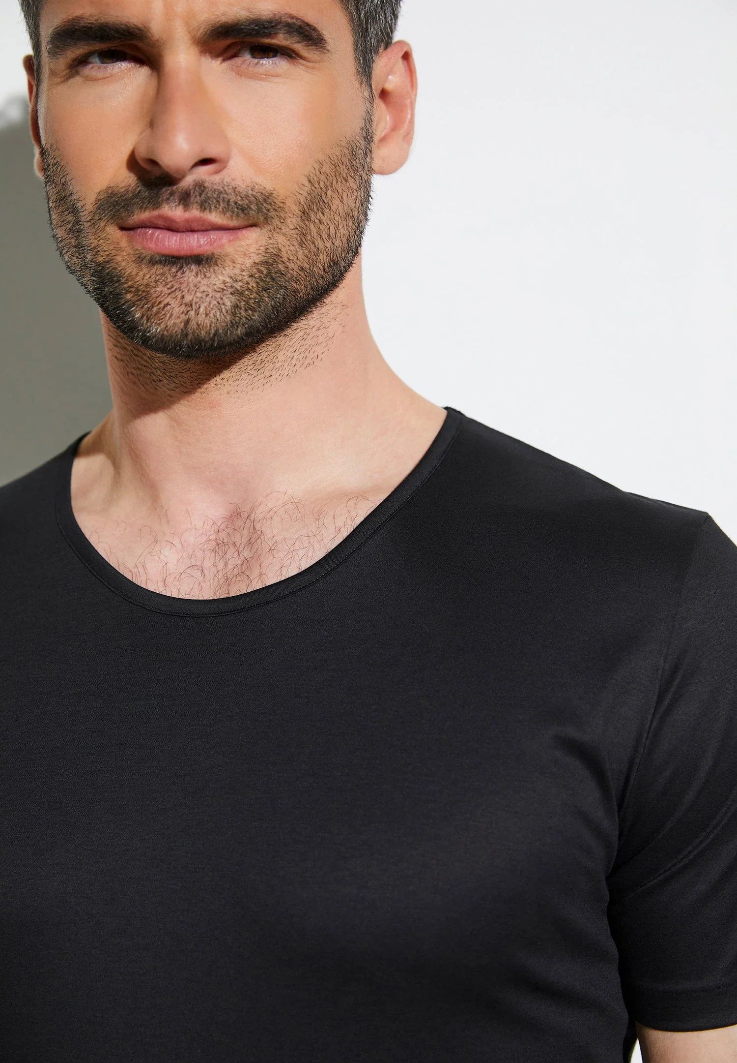 Sea Island | T-Shirt kurzarm, Rundhals schmaler Kragen - schwarz - Image 3