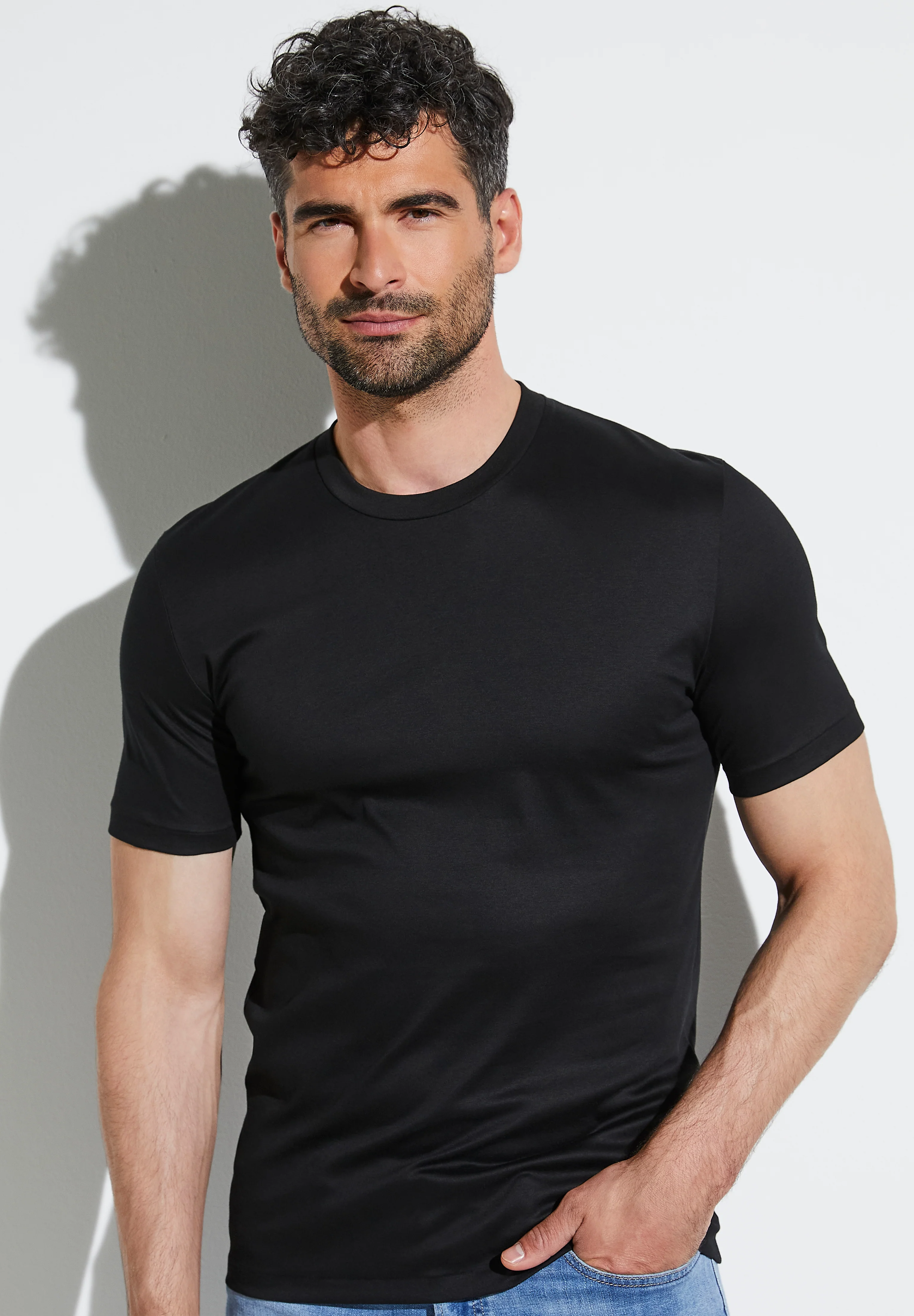 Sea Island EU | T-Shirt kurzarm, Rundhals, Regular Fit - schwarz