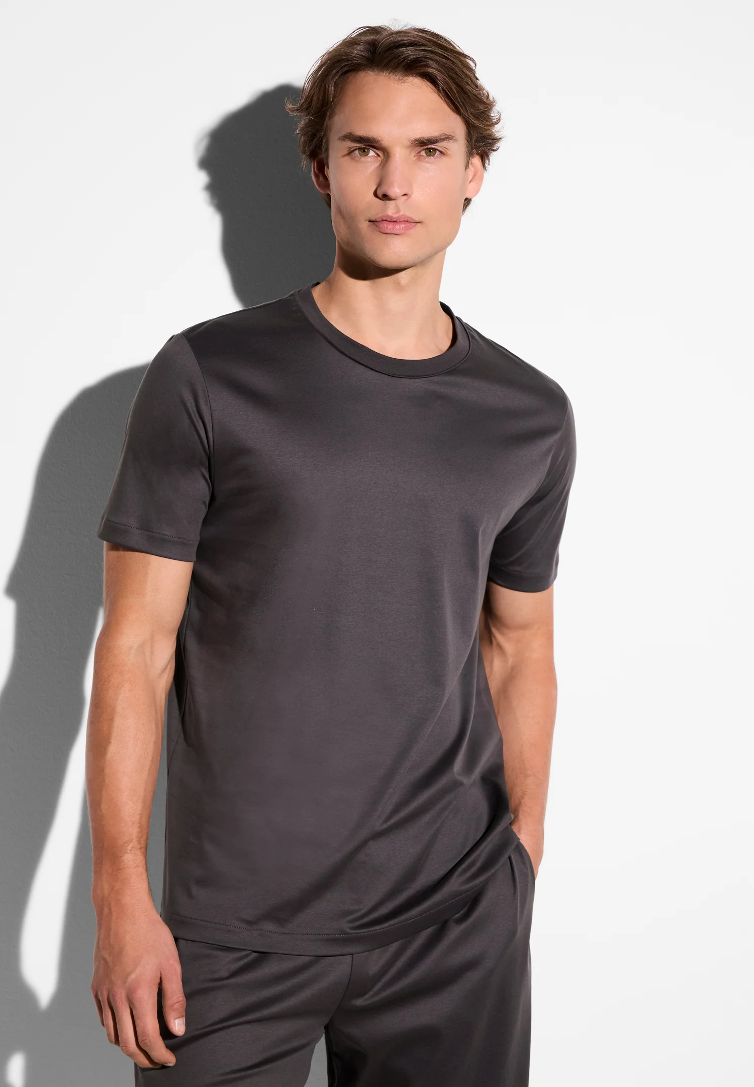 Sea Island | T-Shirt kurzarm, Rundhals, Loose Fit - espresso