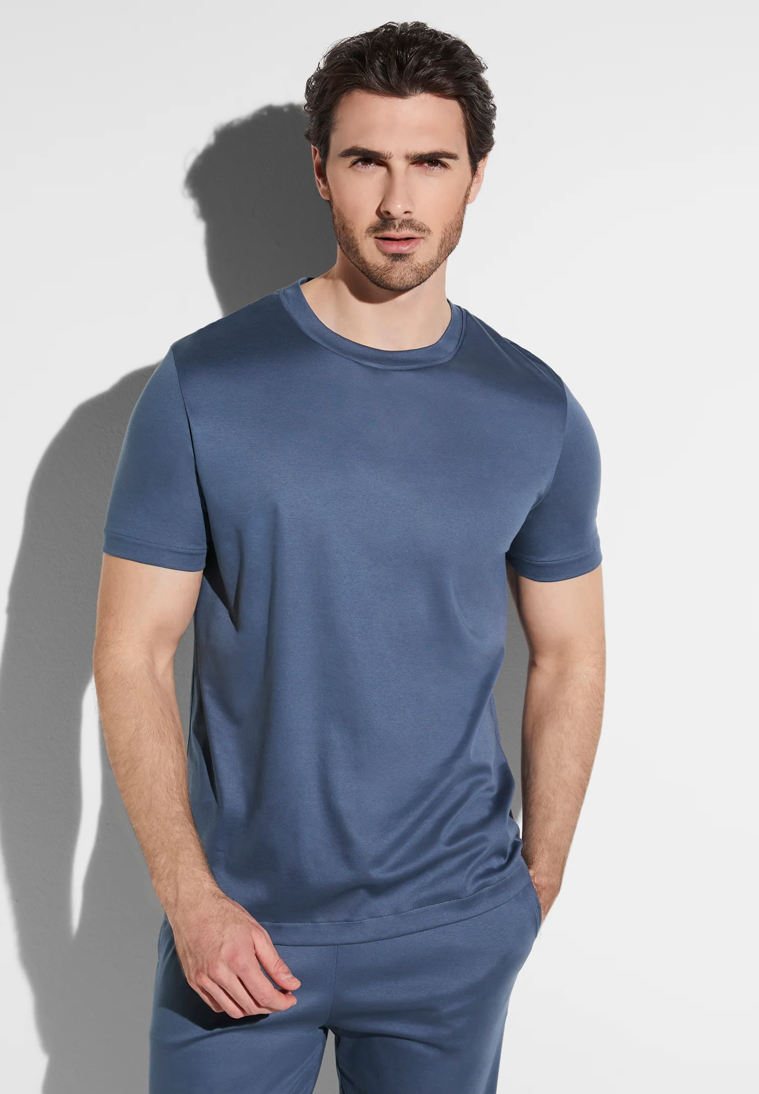 Sea Island | T-Shirt kurzarm, Rundhals, Loose Fit - steel blue