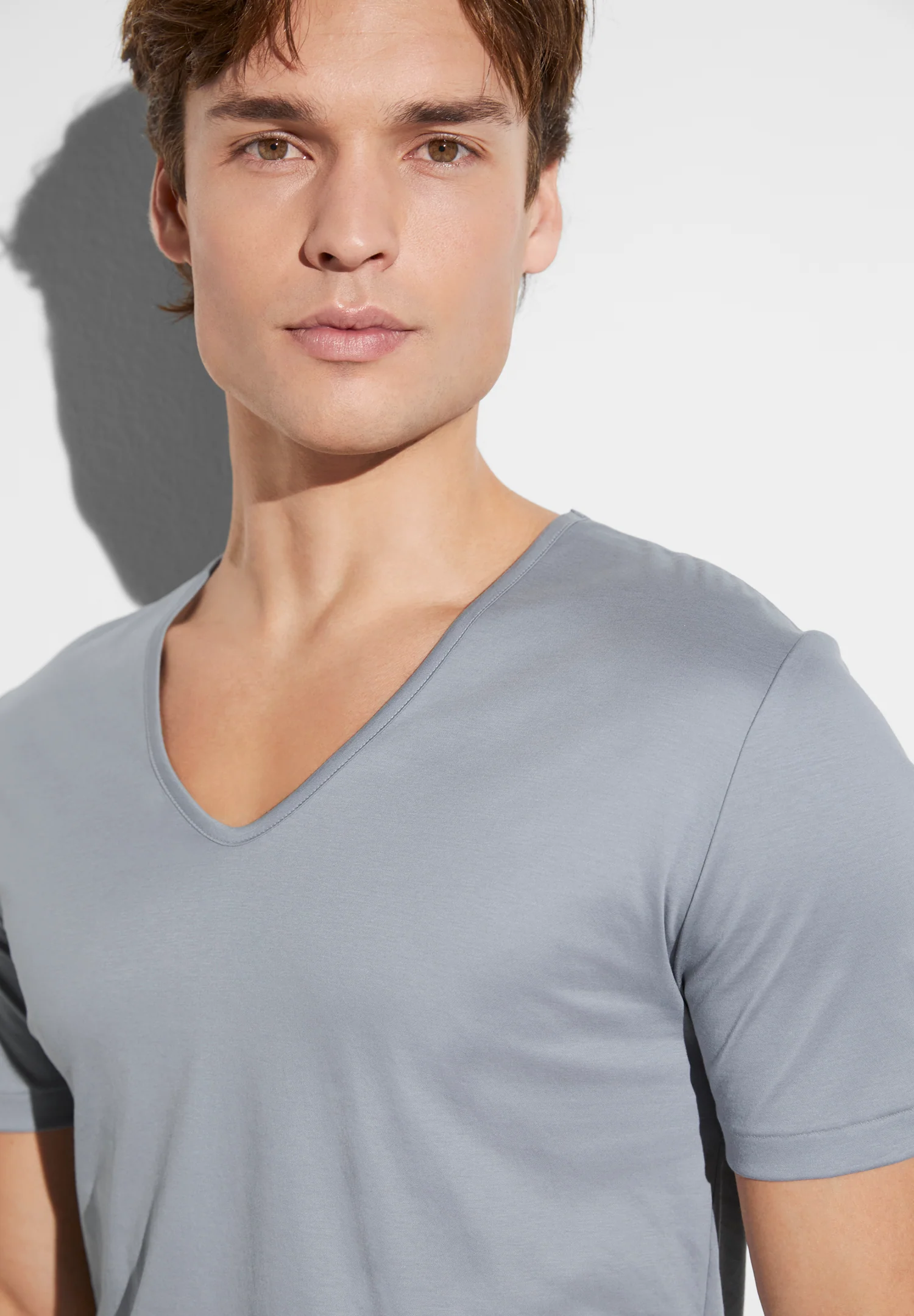 Sea Island | T-Shirt kurzarm V-Ausschnitt - smoky blue - Image 4