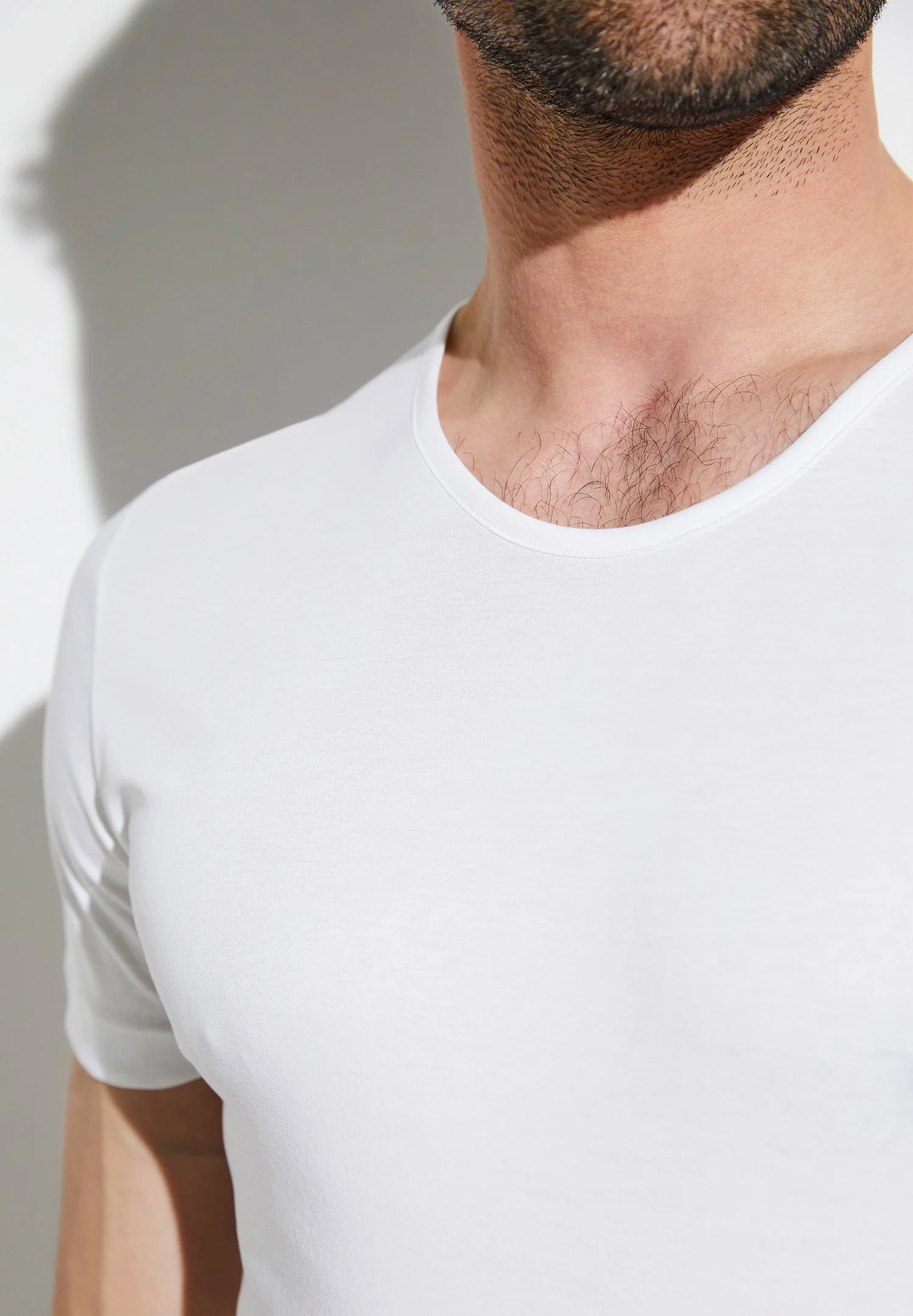Sea Island | T-Shirt kurzarm, Rundhals schmaler Kragen - weiss - Image 3