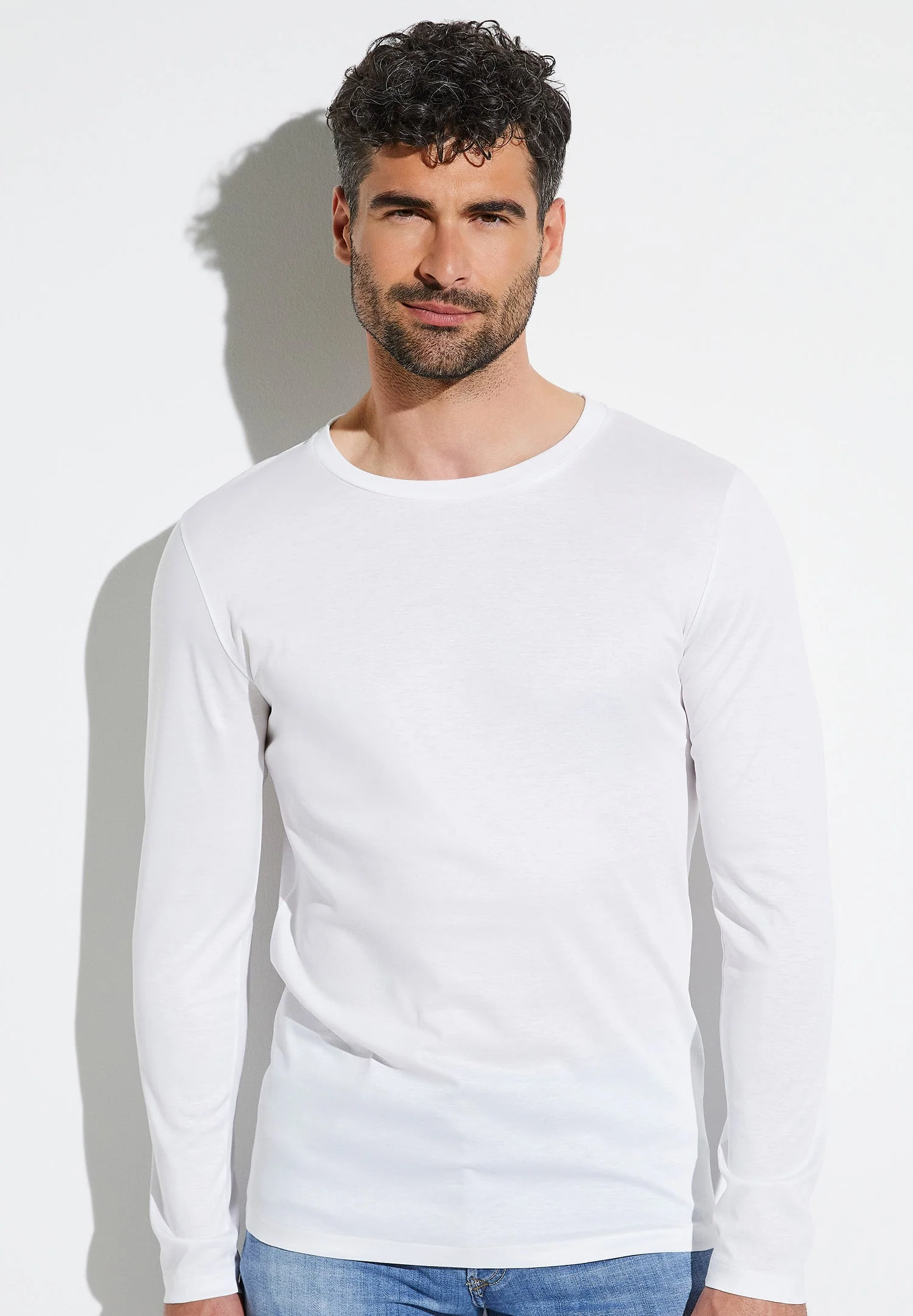 Sea Island | T-Shirt langarm - weiss