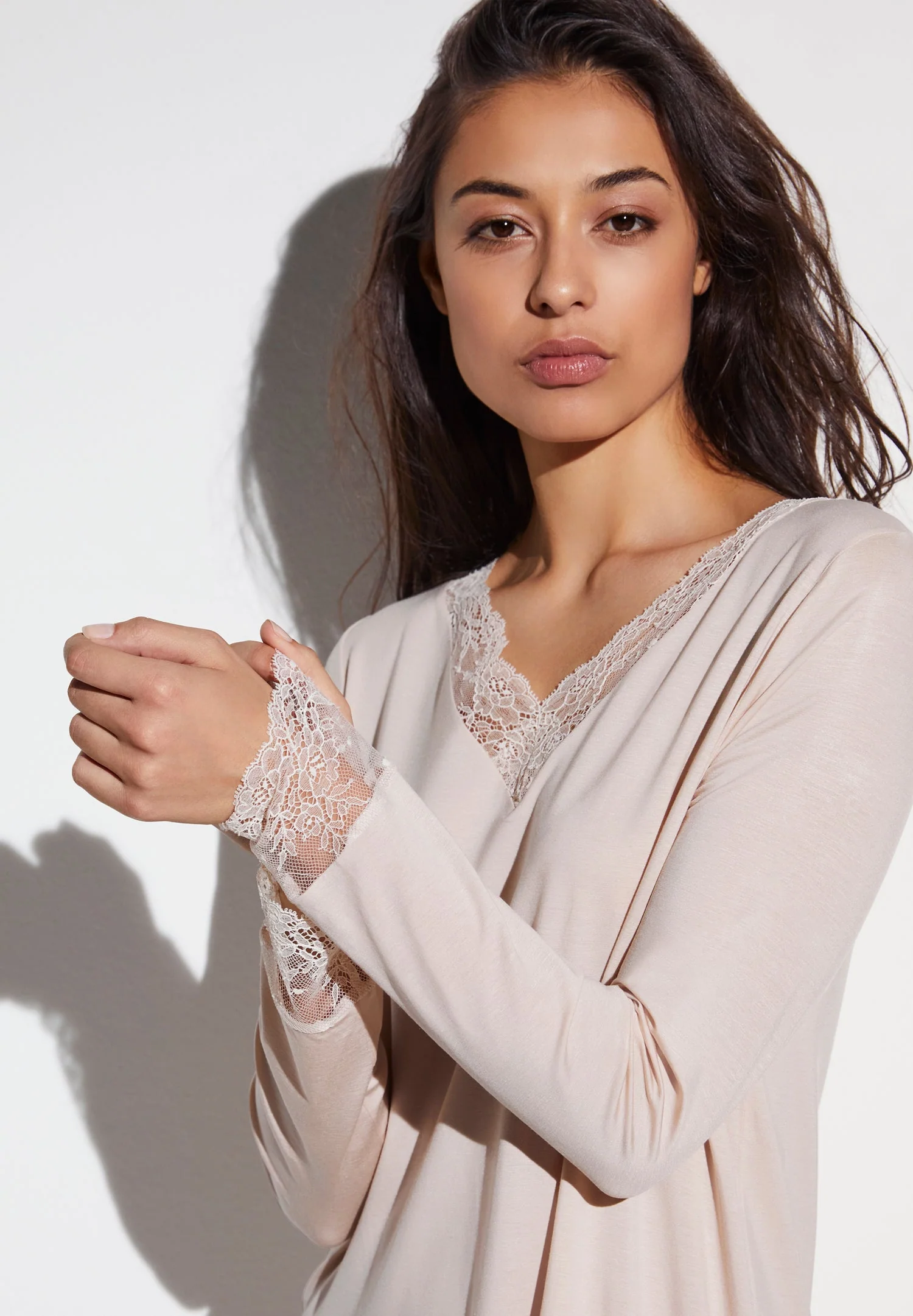 Sensual Fashion | Sleepshirt langarm - light peach - Image 3