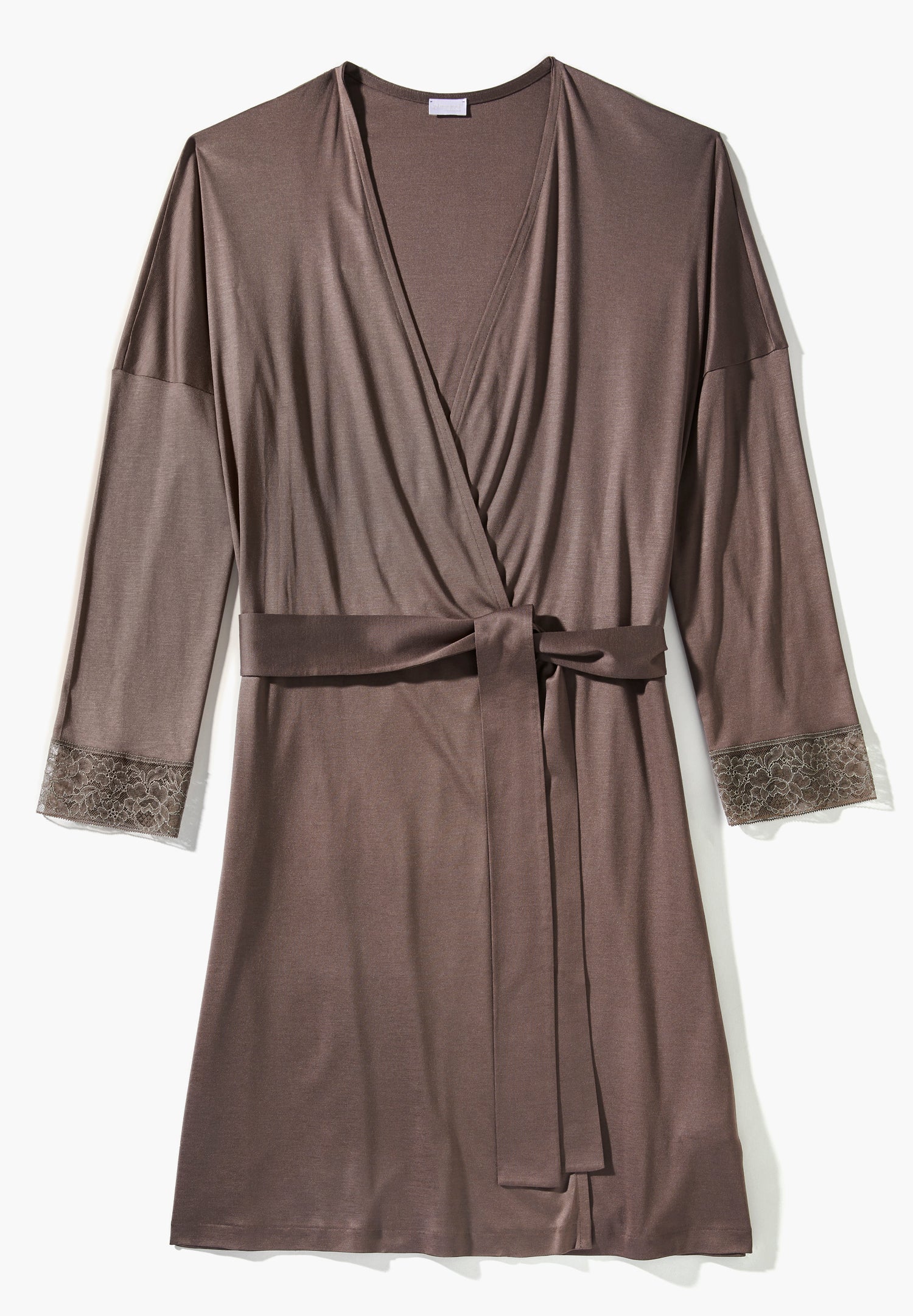 Silk Dreams | Morgenmantel kurz - olive brown - Image 4