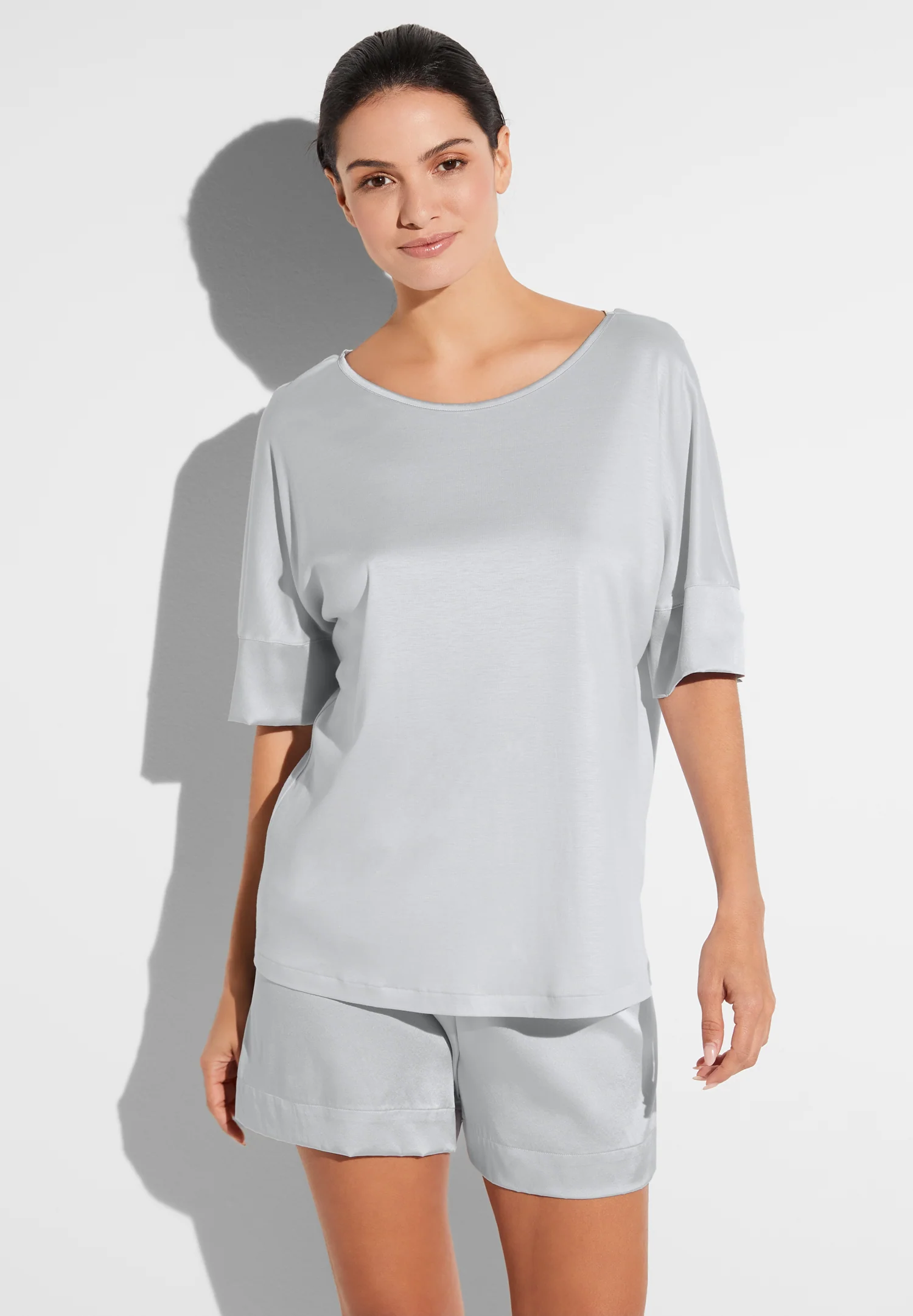 Silk Dreams | Pyjama kurz - grey marble