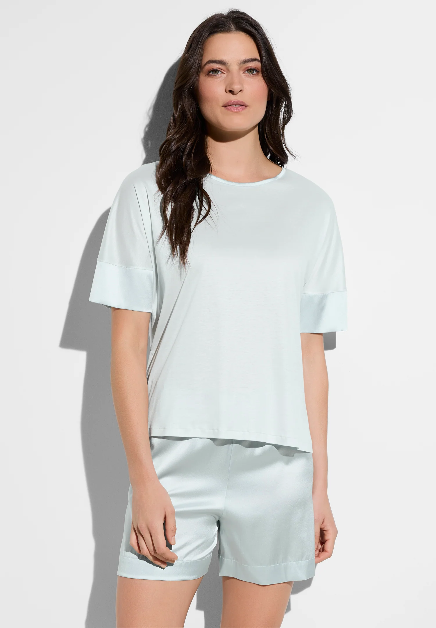 Silk Dreams | Pyjama kurz - light blue