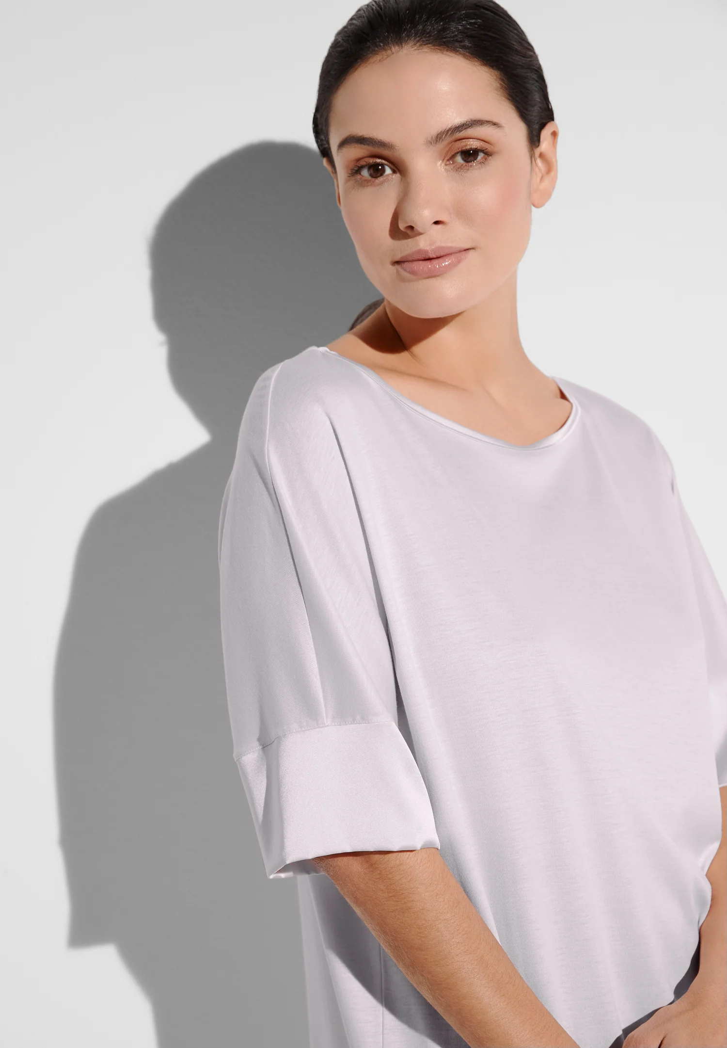 Silk Dreams | Sleepshirt kurzarm - lilac marble - Image 3