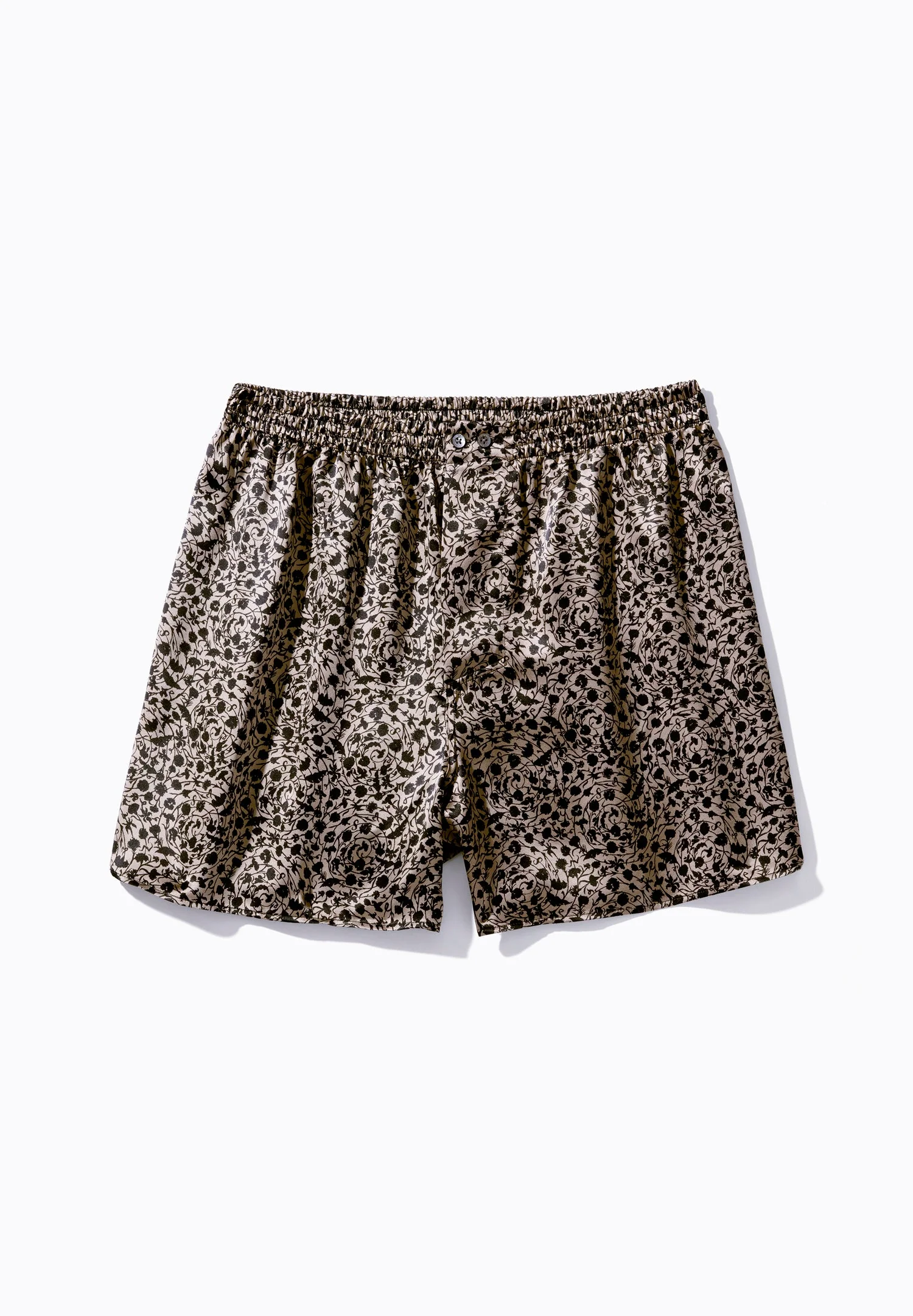 Silk Nightwear | Boxer Shorts - brown-black - Image 4