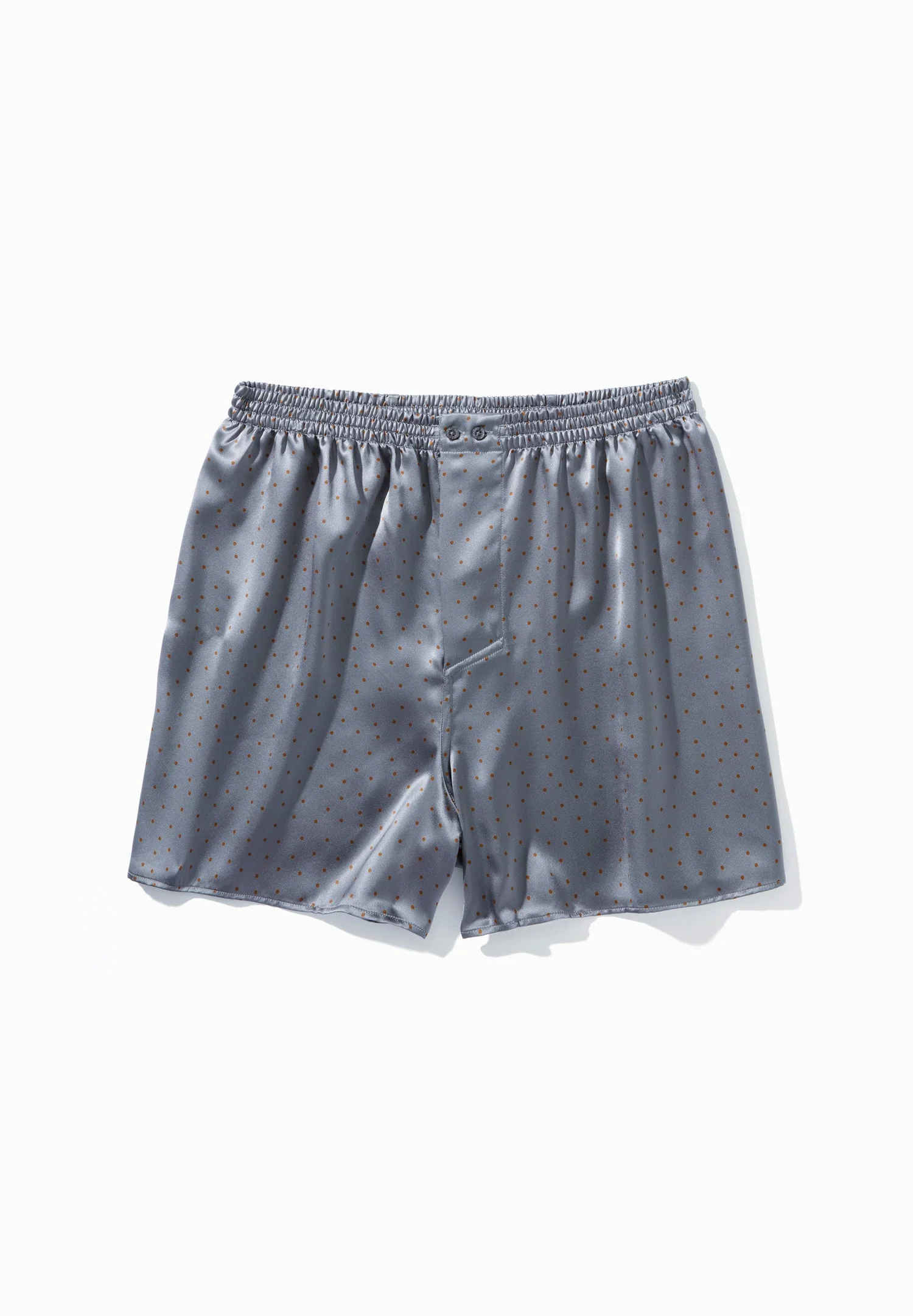 Silk Nightwear | Boxer Shorts - brown dots - Image 4
