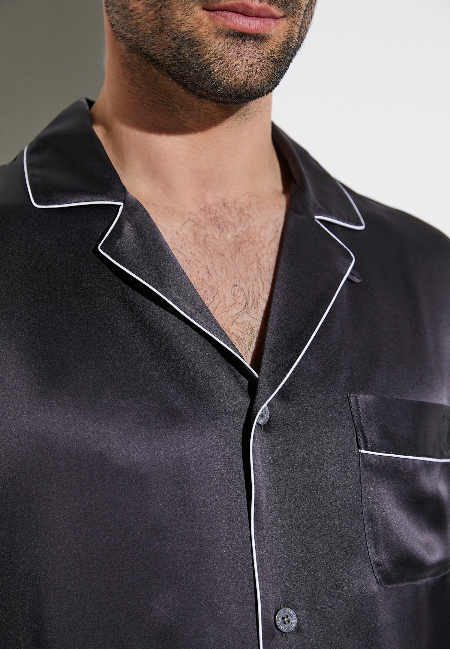 Silk Nightwear | Pyjama lang - anthrazit - Image 4