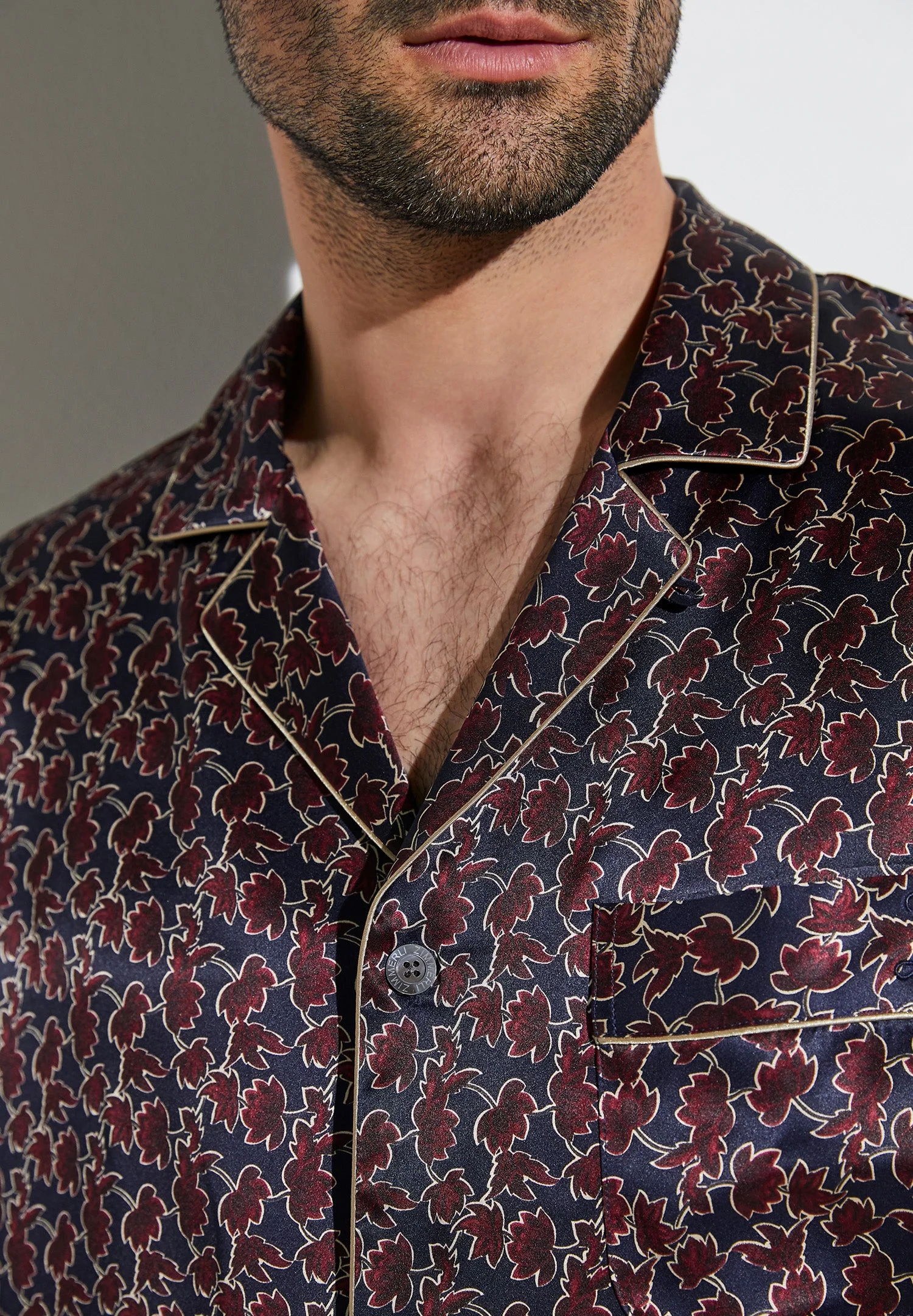 Silk Nightwear | Pyjama lang - leaves - Image 3