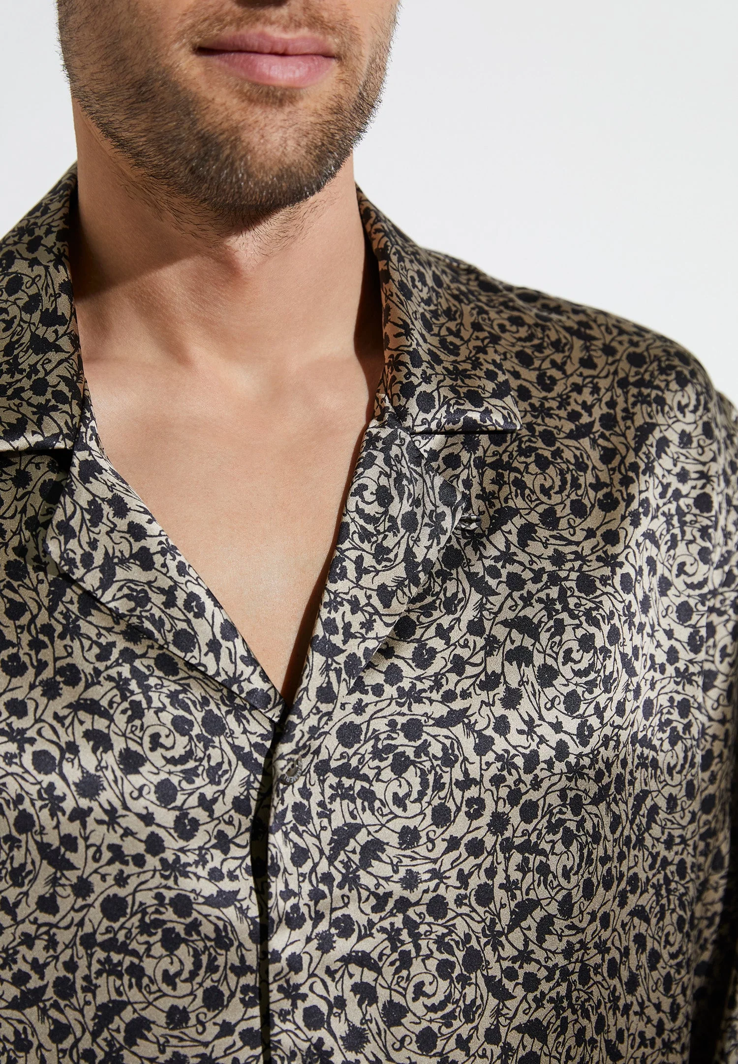 Silk Nightwear | Pyjama Long - brown-black - Image 2