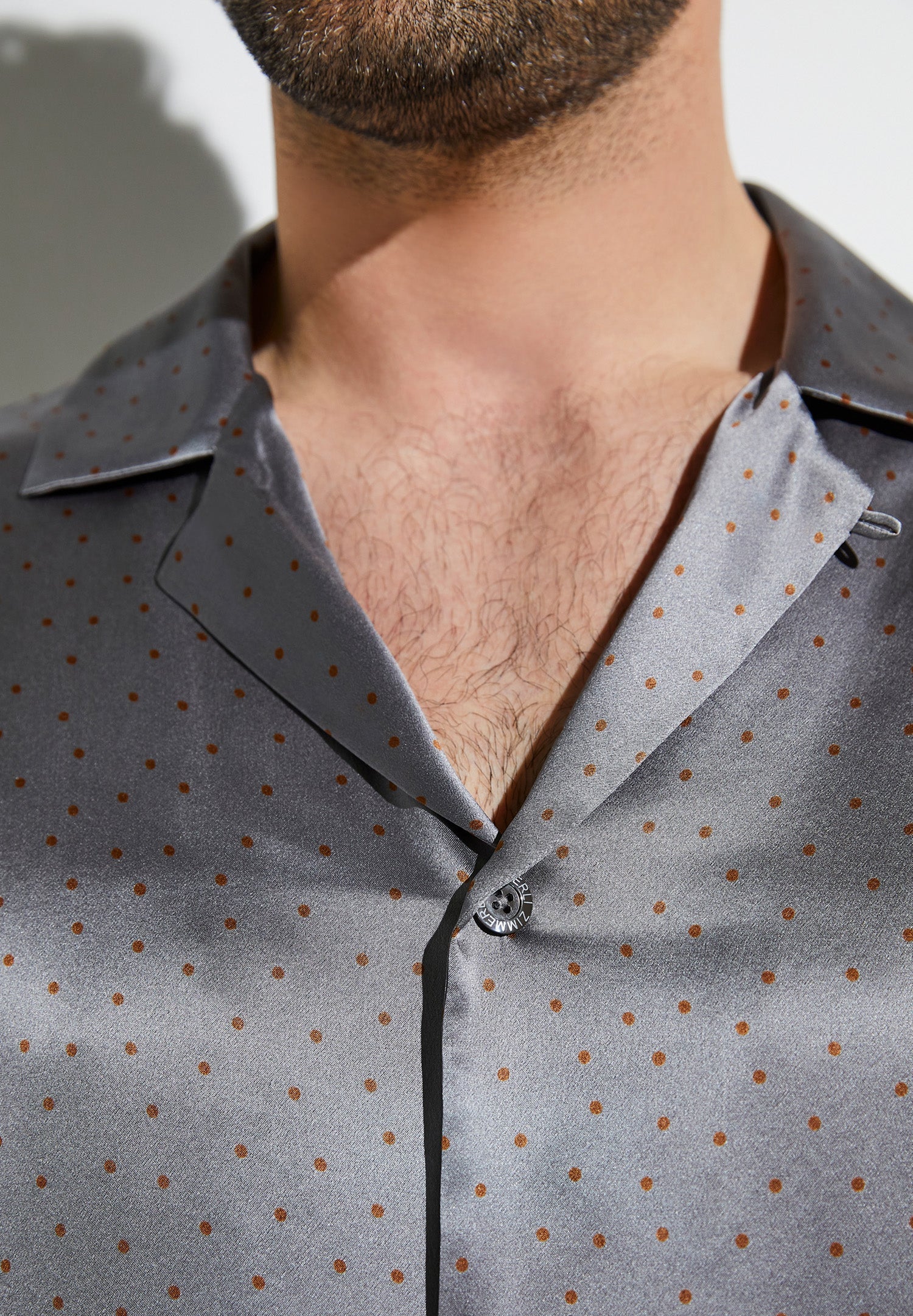 Silk Nightwear | Pyjama Long - brown dots - Image 2