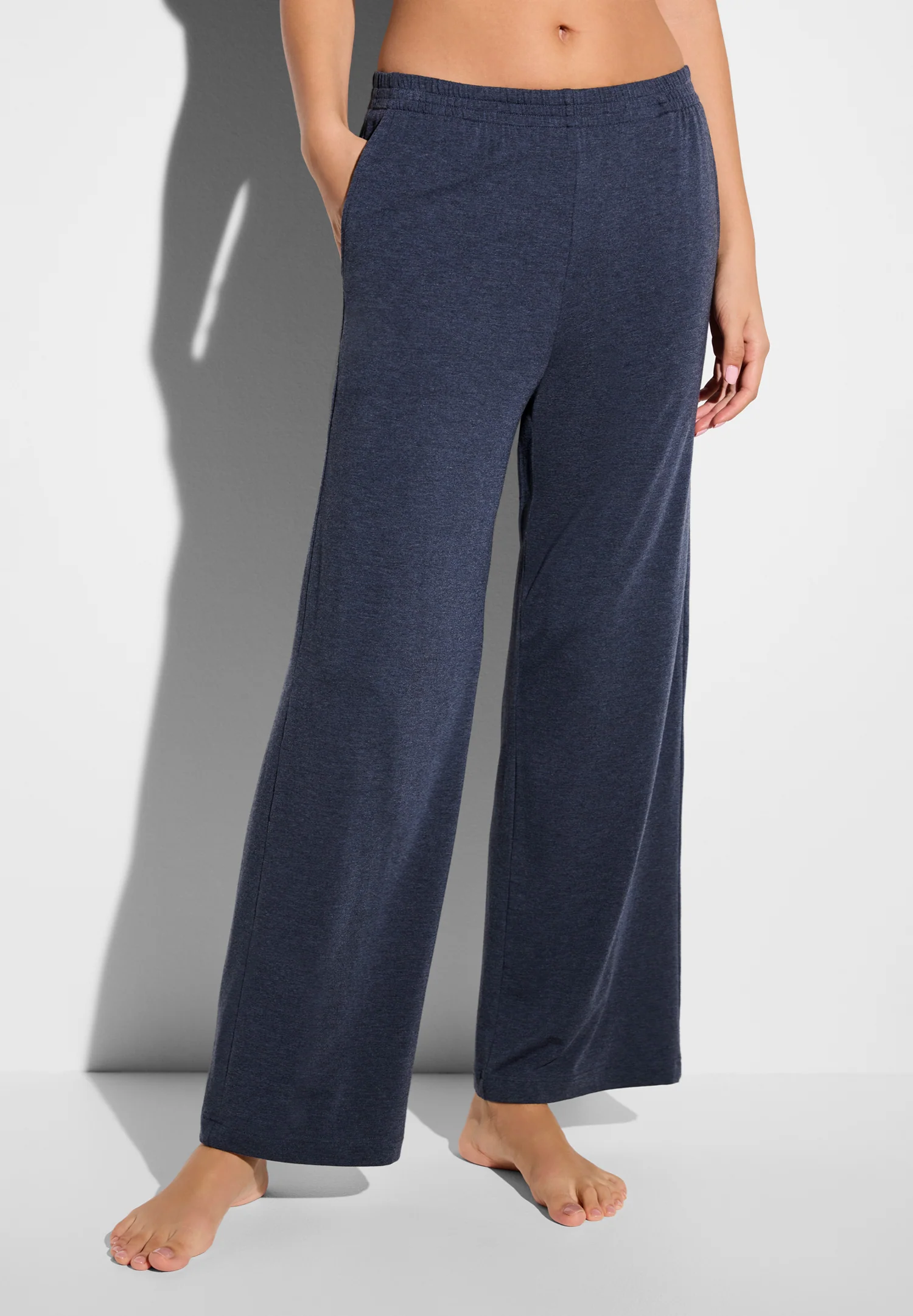 Soft Lounge | Hose lang - blue mélange