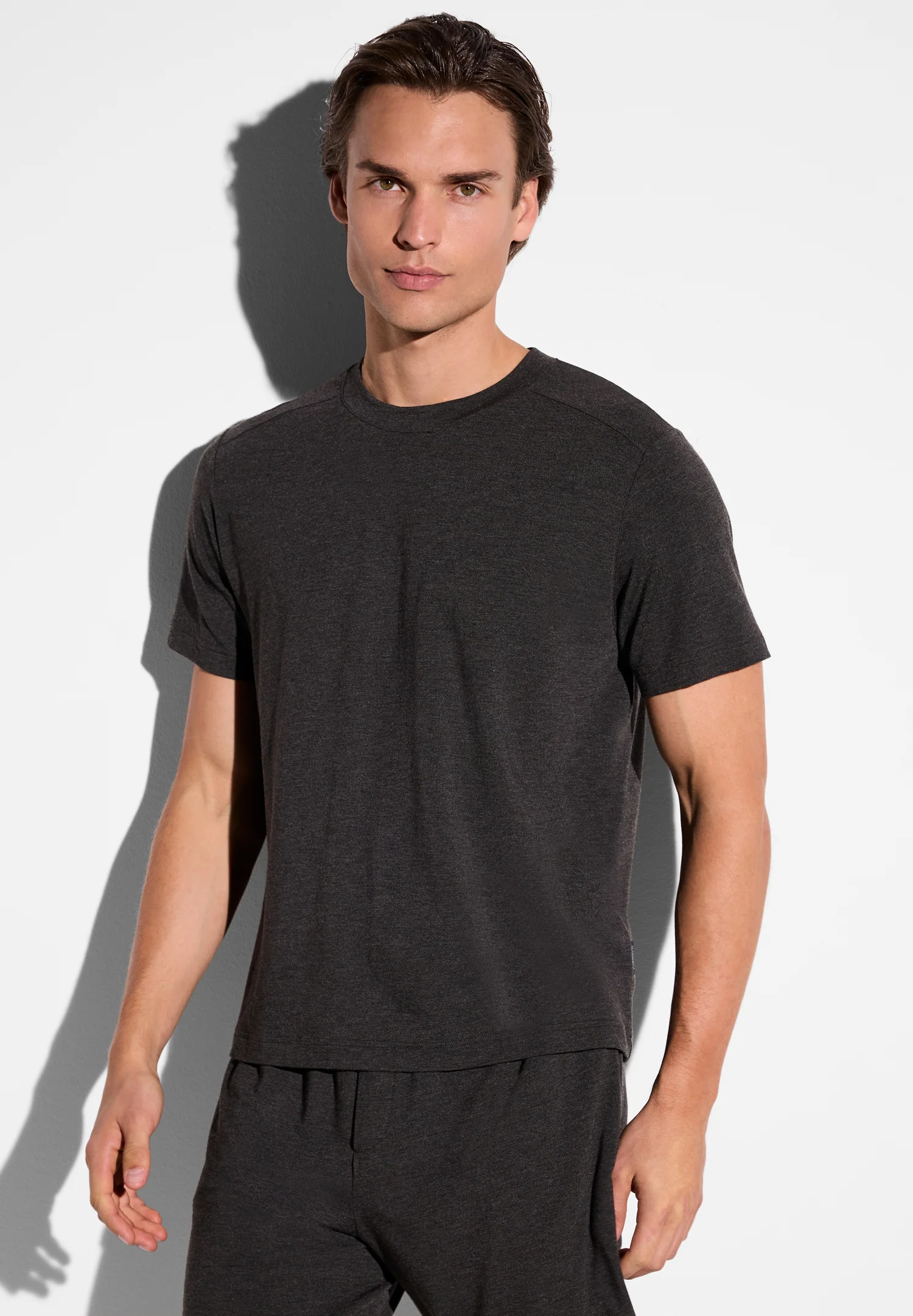 Soft Lounge | T-Shirt kurzarm - dark grey mélange