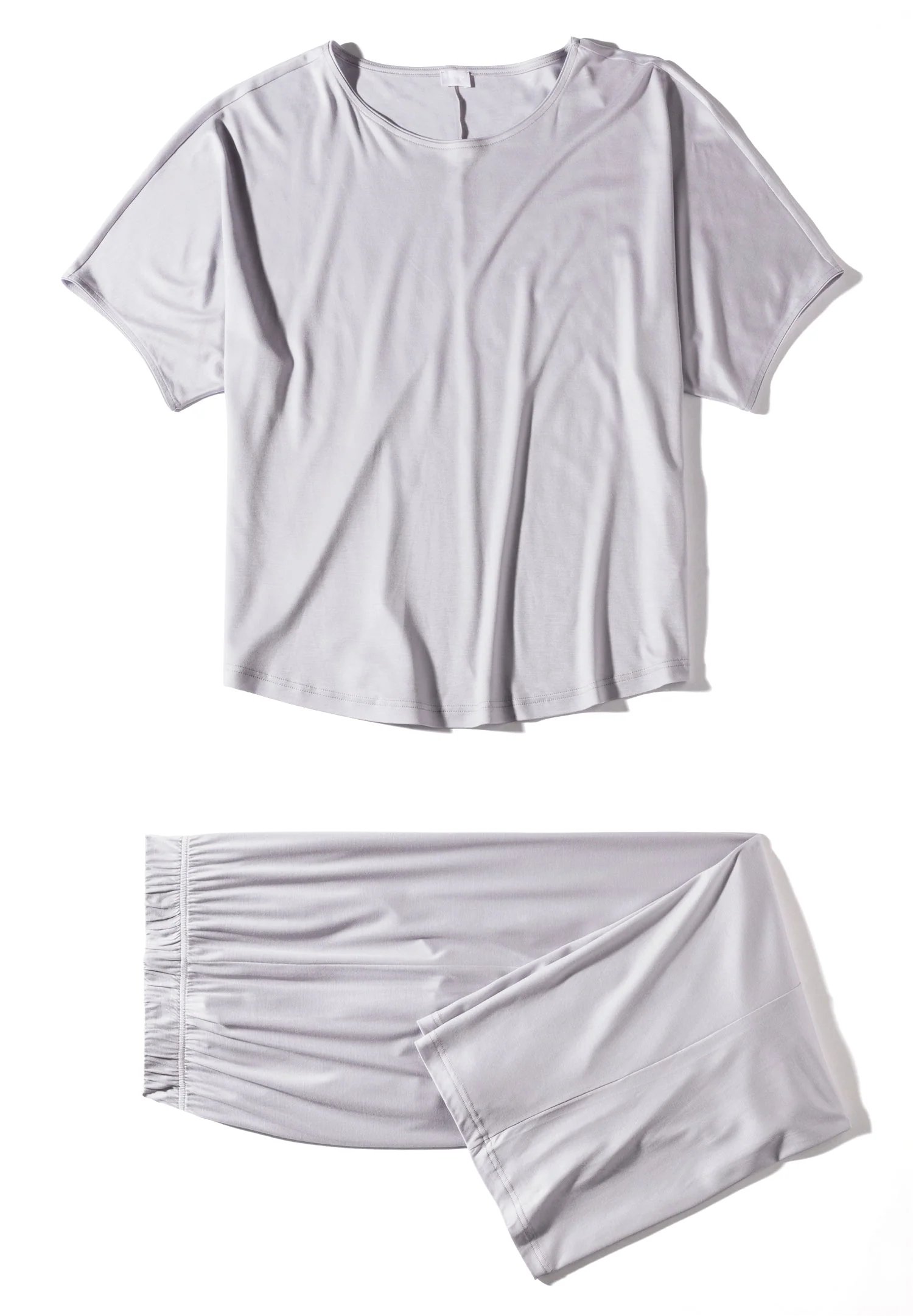 Sustainable Luxury | Cropped Pyjama kurzarm - soft lilac - Image 4