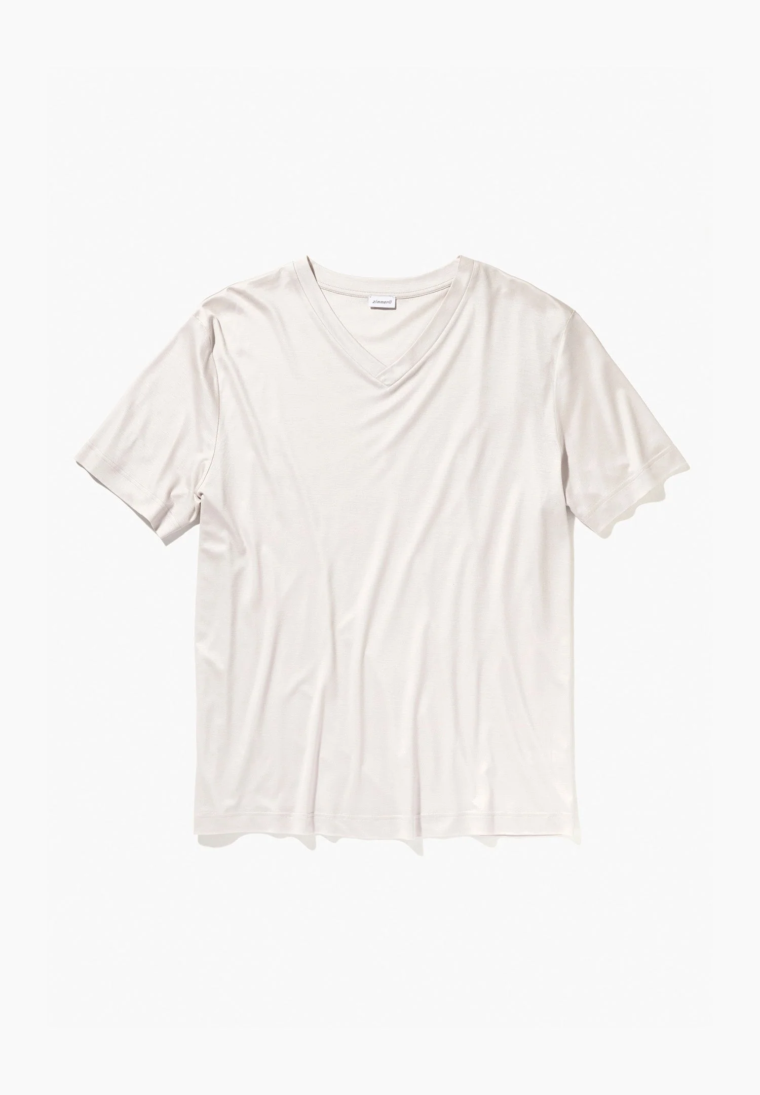 Sustainable Luxury | T-Shirt kurzarm V-Ausschnitt - light grey - Image 5