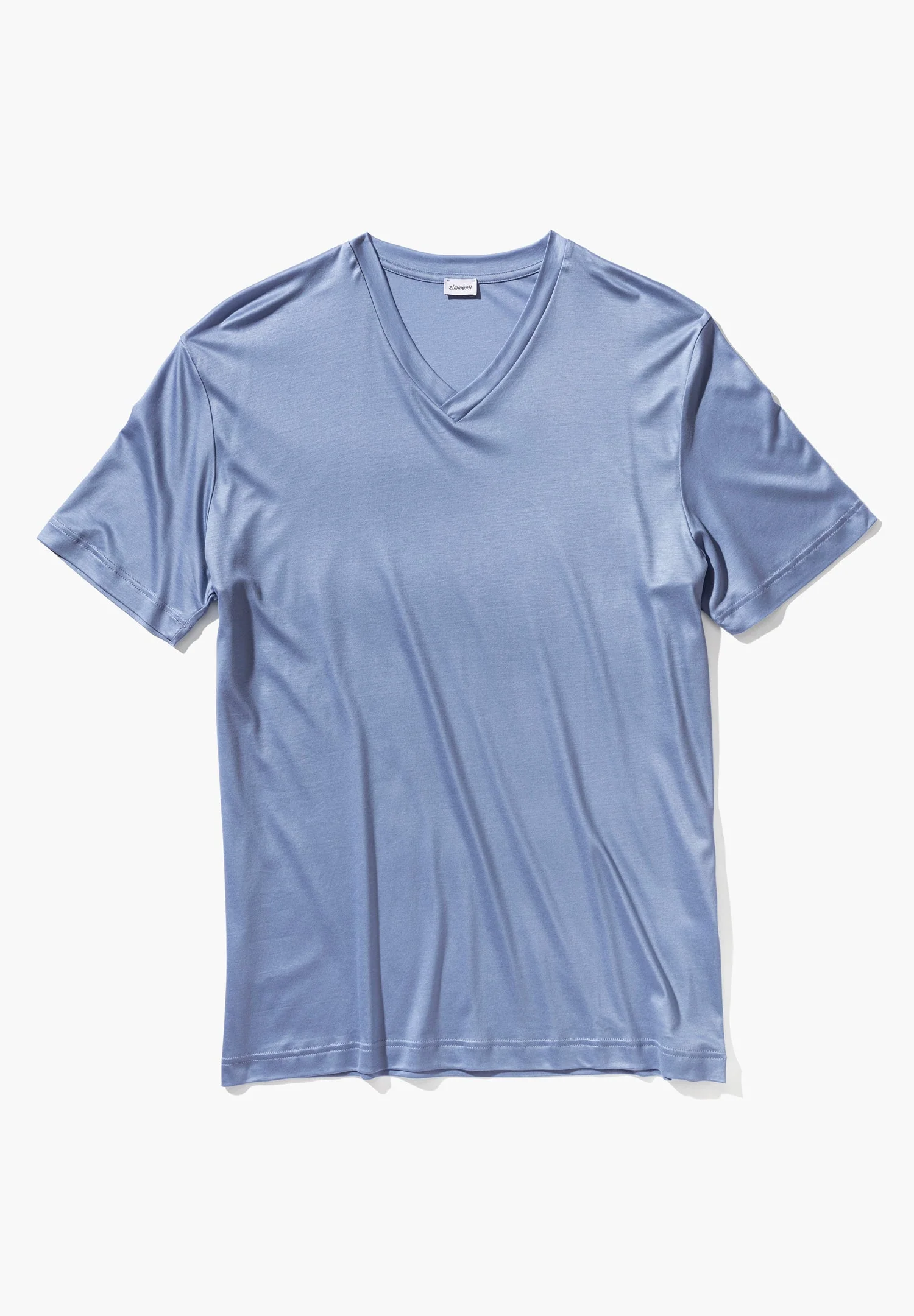 Sustainable Luxury | T-Shirt kurzarm V-Ausschnitt - sky blue - Image 4