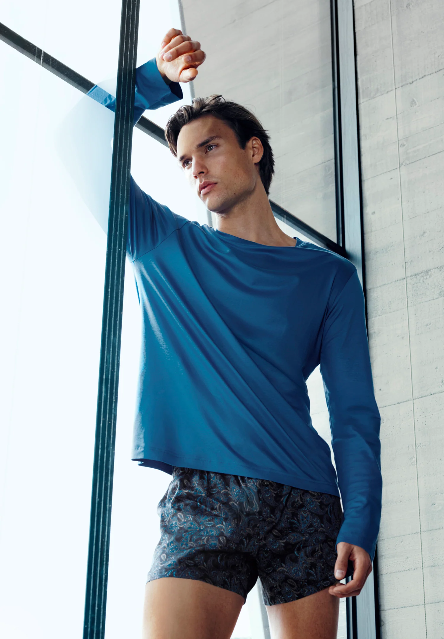 Sustainable Luxury | T-Shirt langarm - cadet blue - Image 3