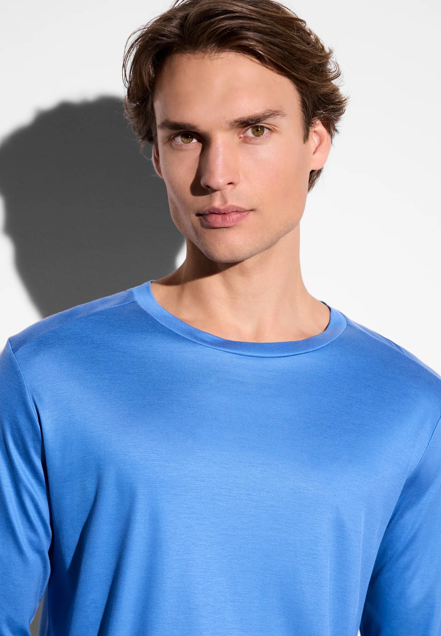 Sustainable Luxury | T-Shirt langarm - cadet blue - Image 4