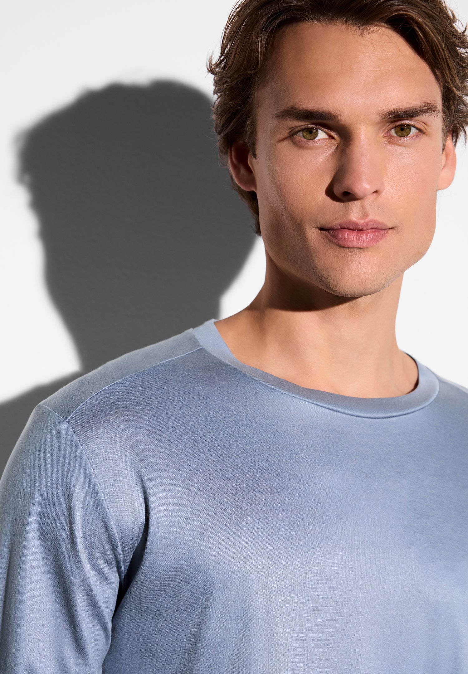 Sustainable Luxury | T-Shirt langarm - rock blue - Image 3